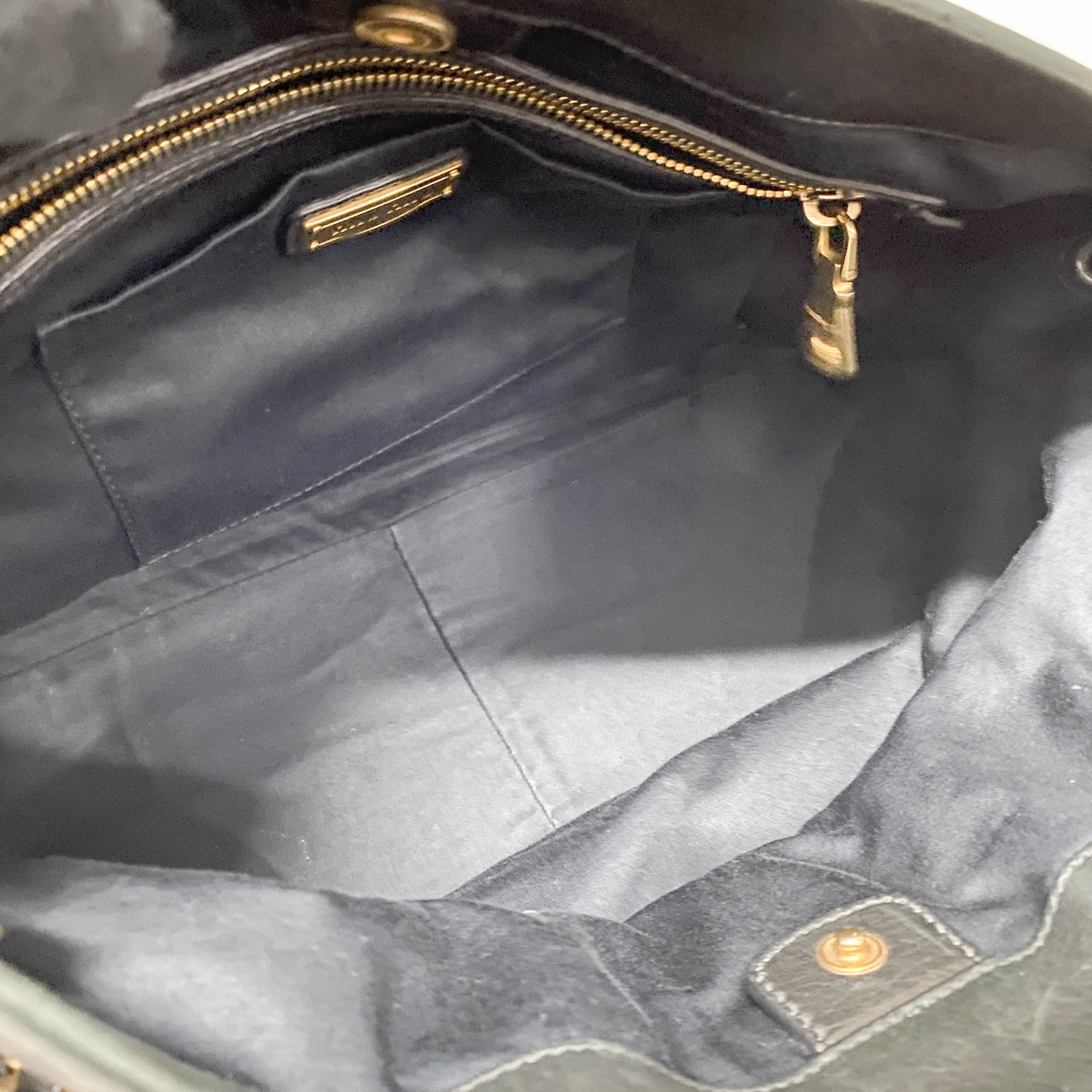 Vitello Caribu Black Calfskin Leather Hand Bag