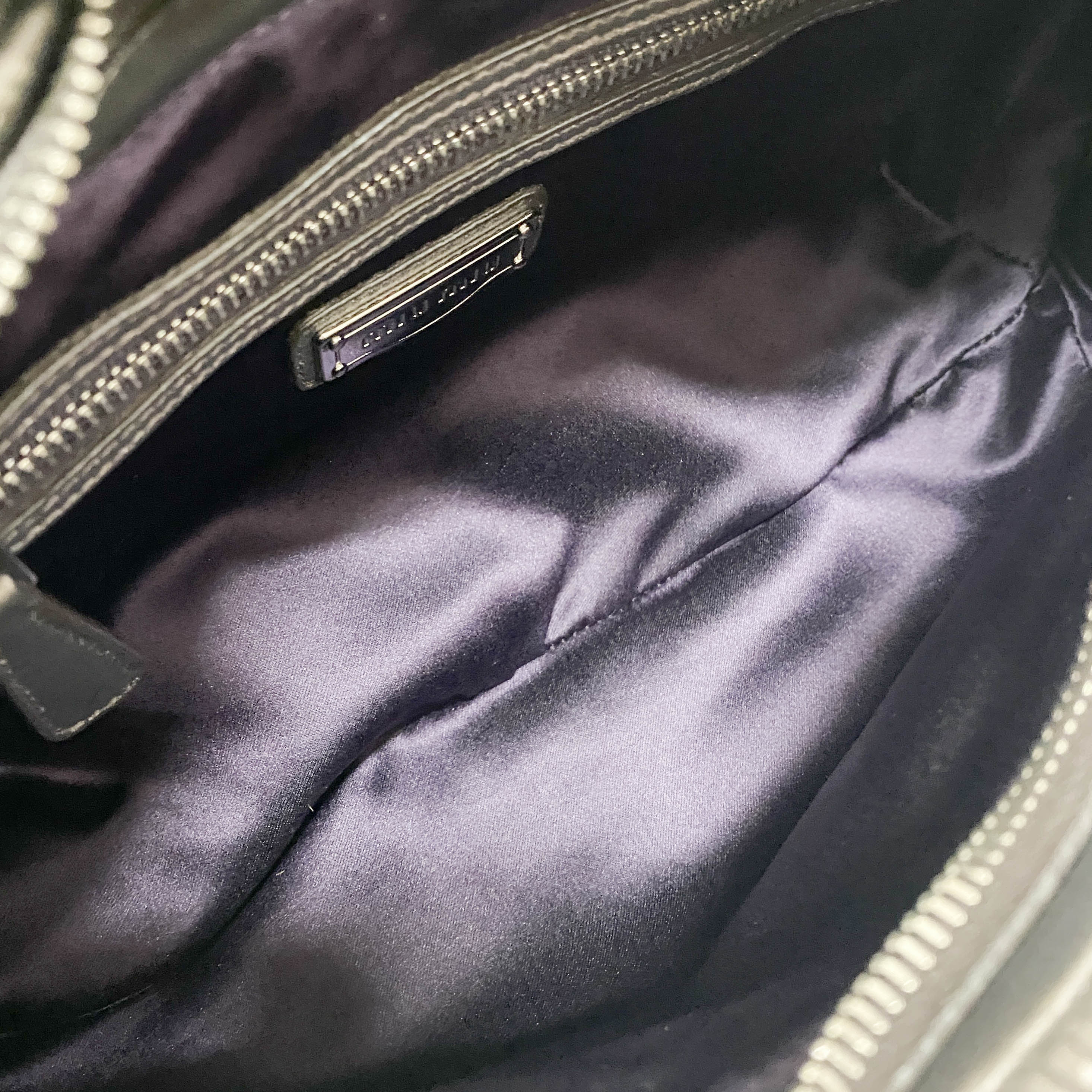 Metallic Grey Leather Clutch Bag