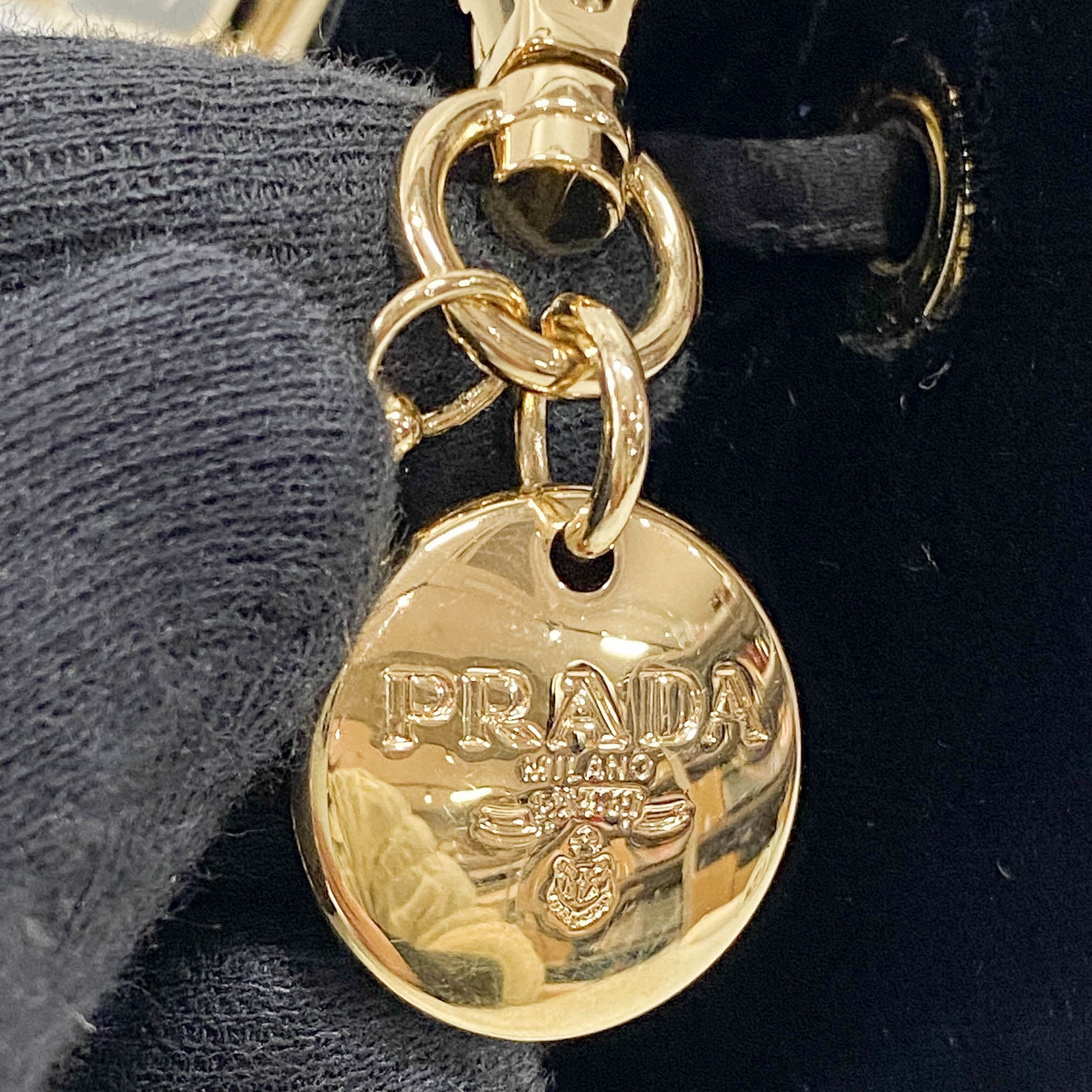 Gold Chain Black Velvet Mini Pouch Bag