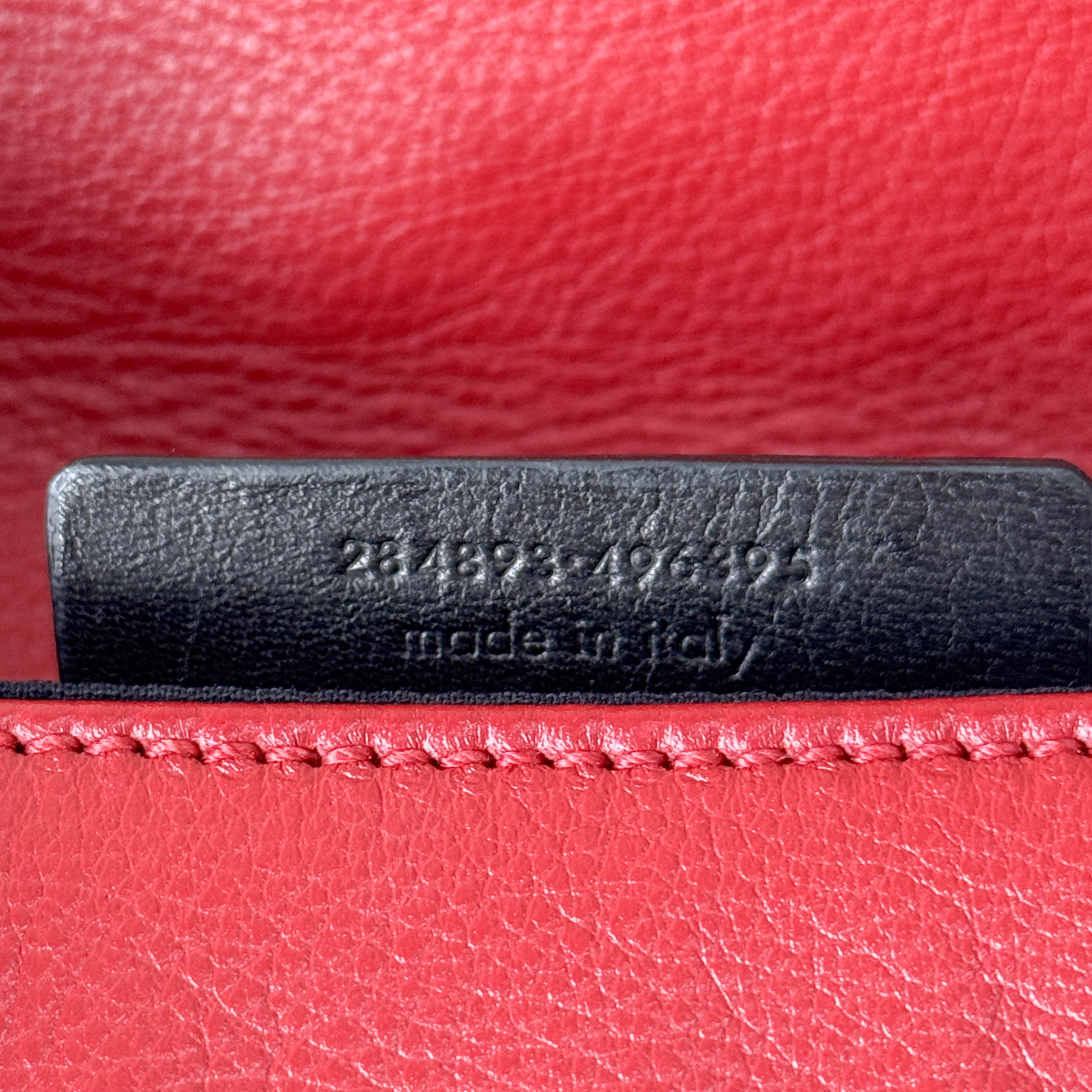 Dandy Red Leather Chain Strap Shoulder Bag