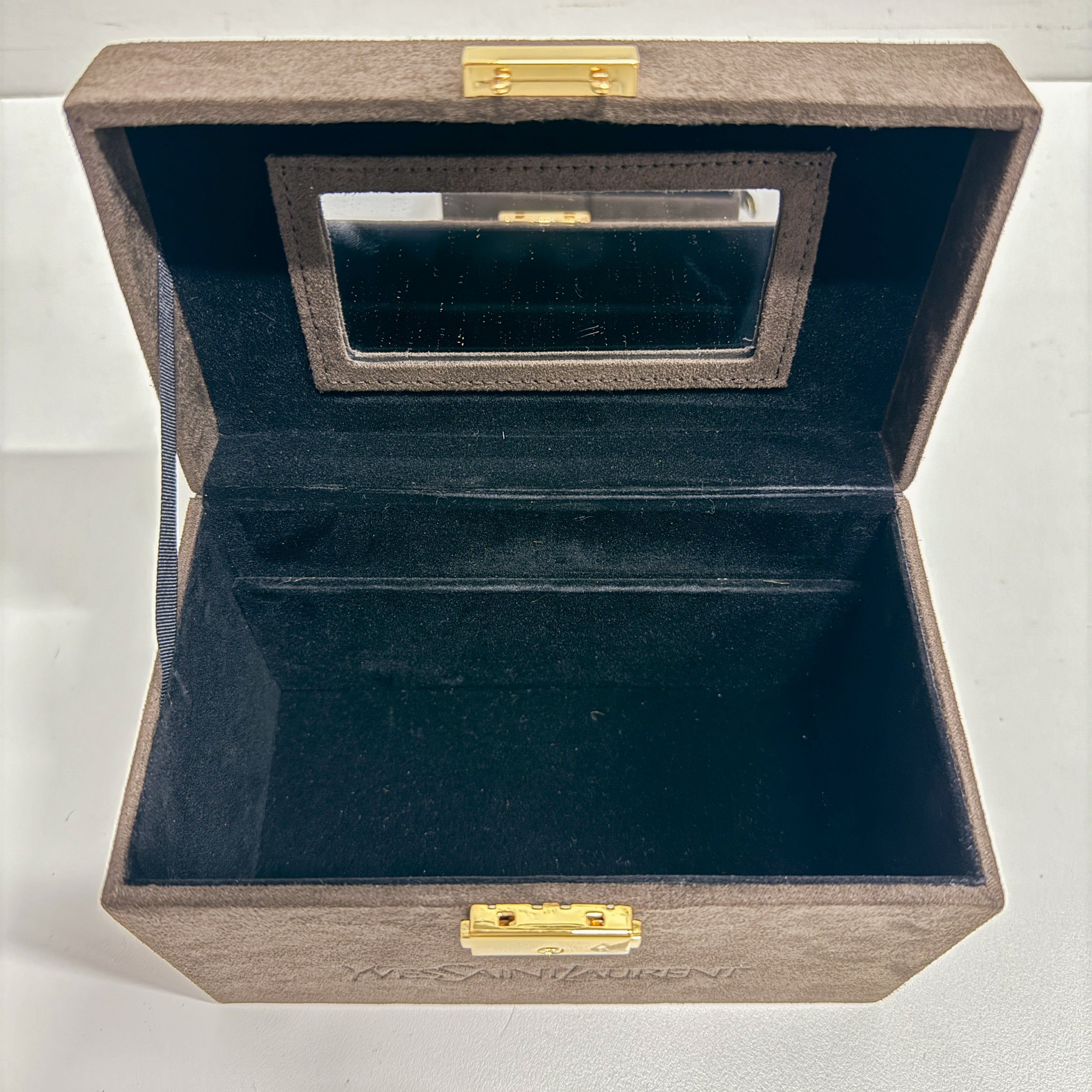 Brown Suede Makeup/Vanity Bag