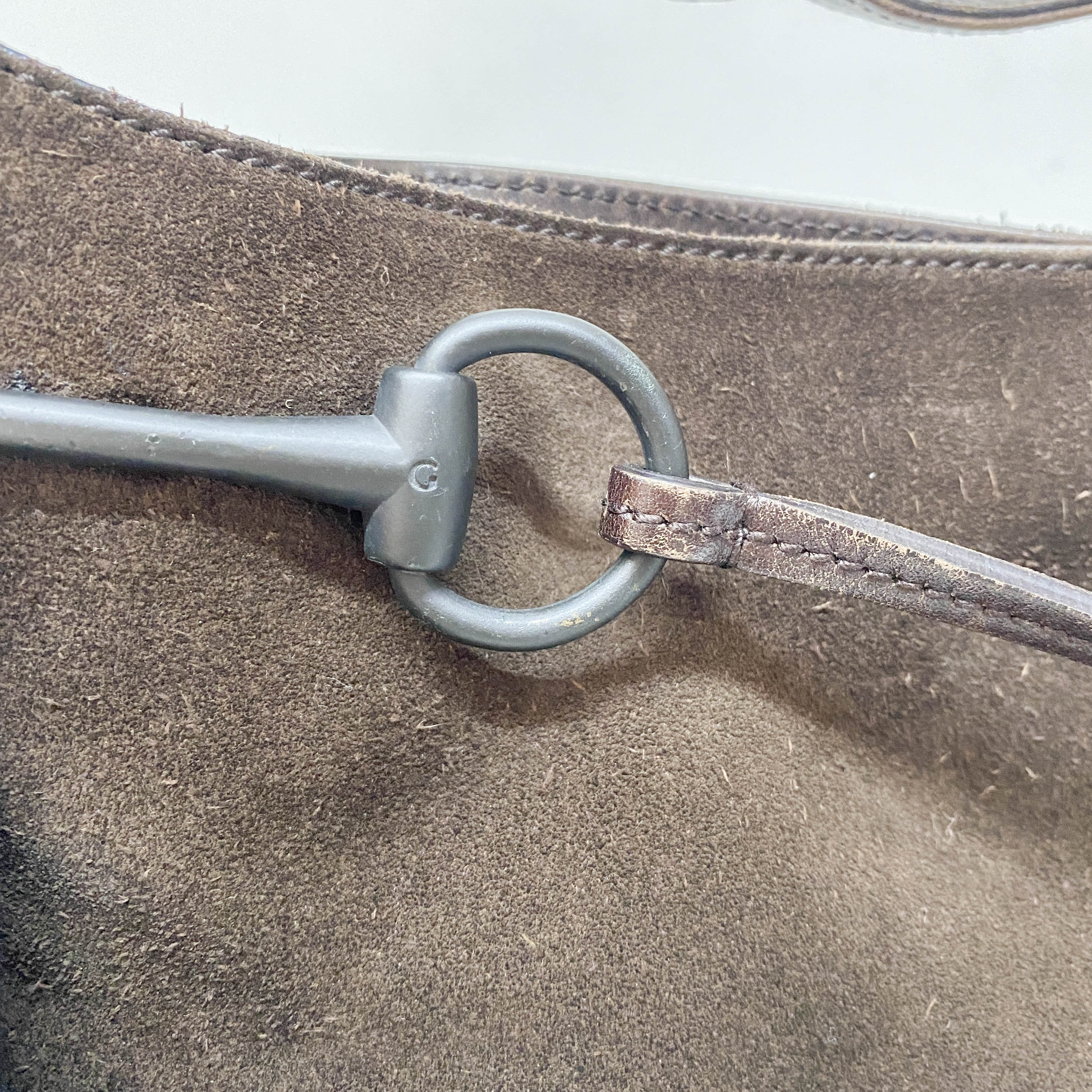 Vintage Brown Suede Shoulder Bag