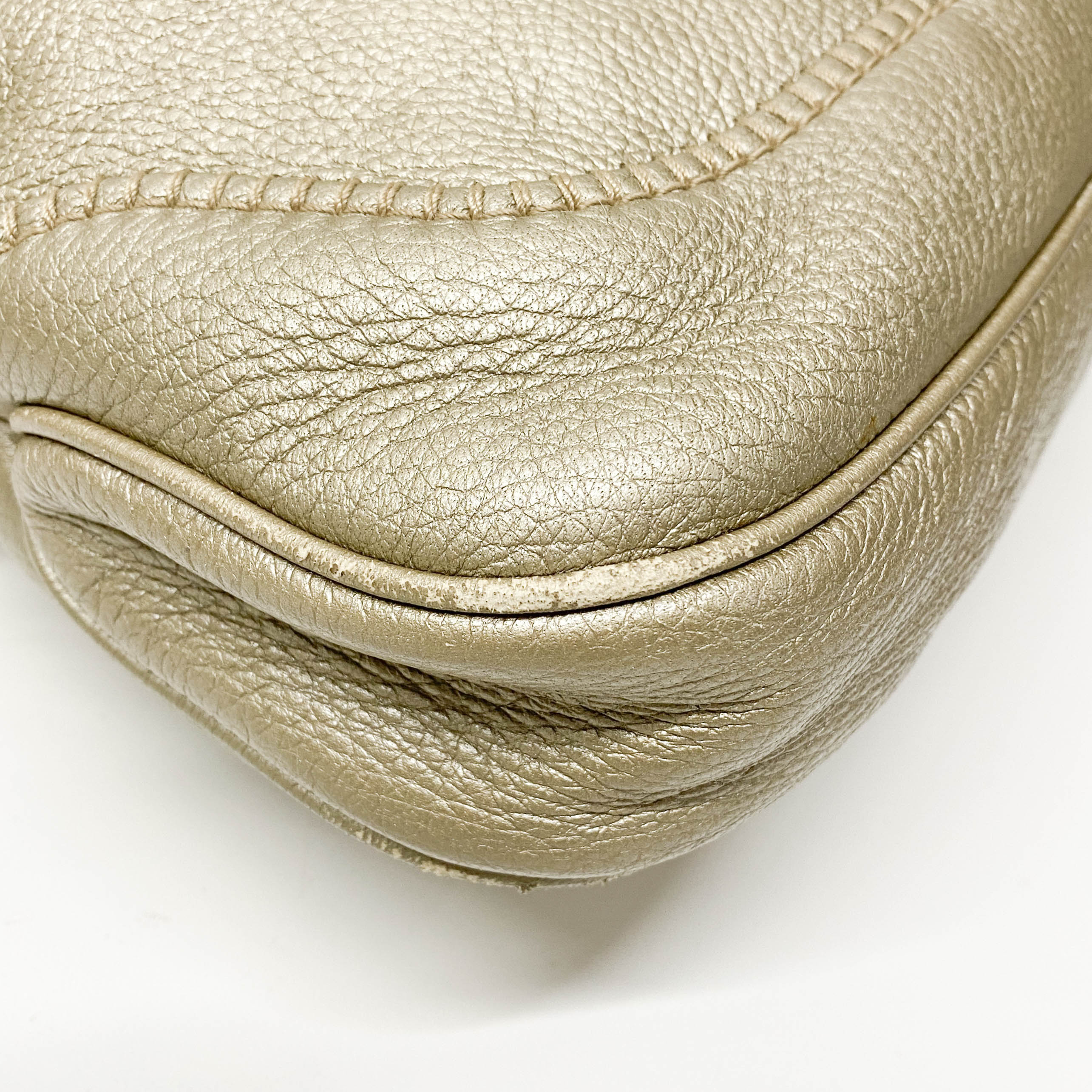 Jackie Gold Metallic Shoulder Bag