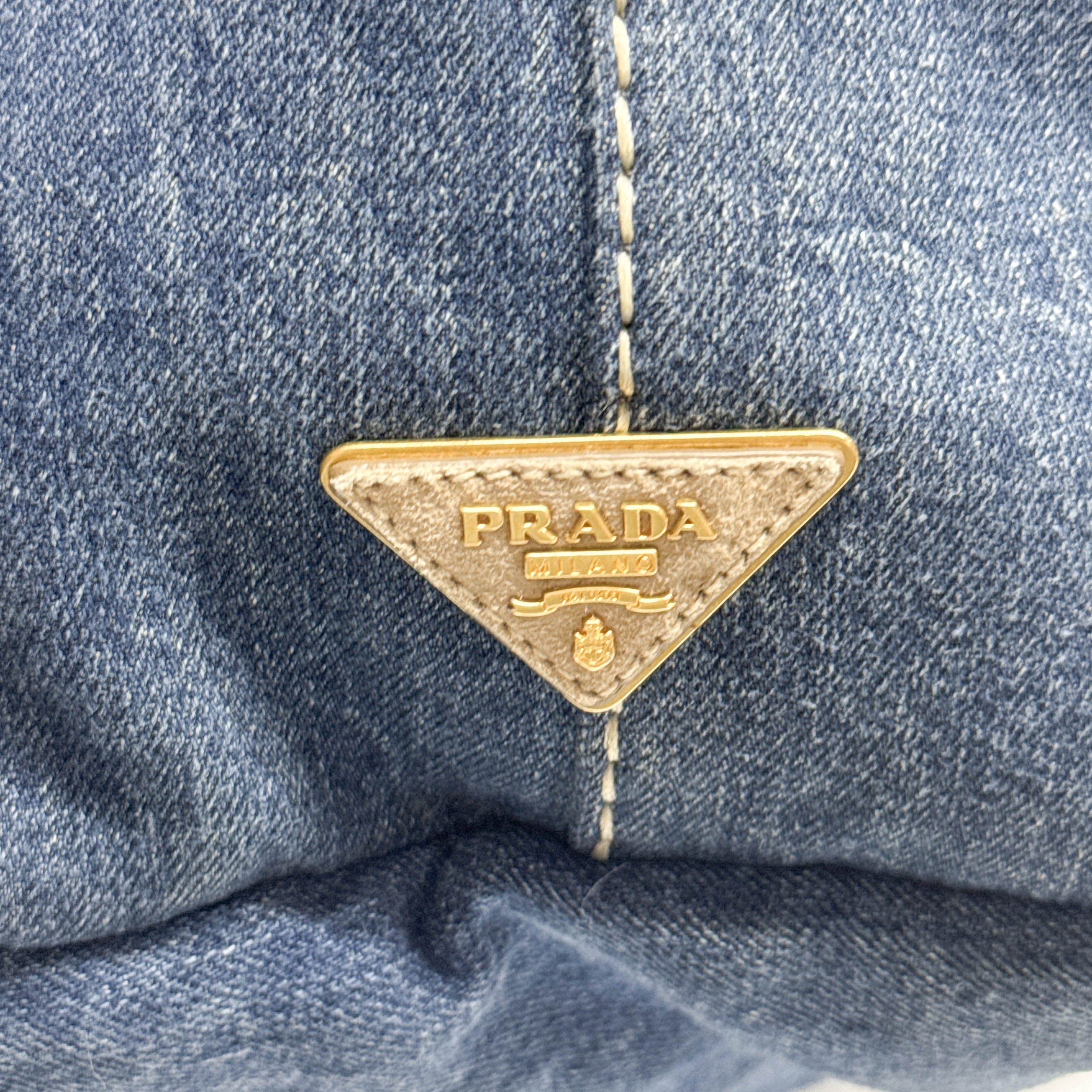 Vintage Blue Denim Two Way Bag