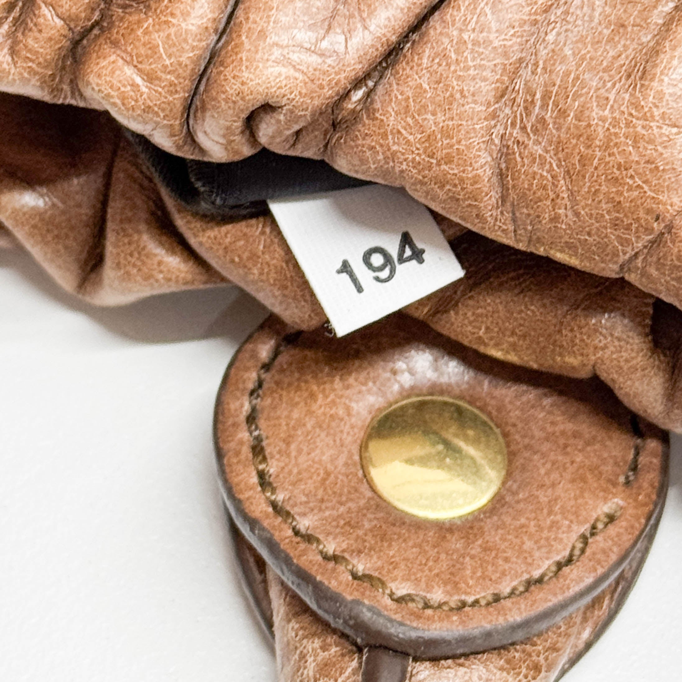 Vitello Bauletto Brown Leather Two Way Bag