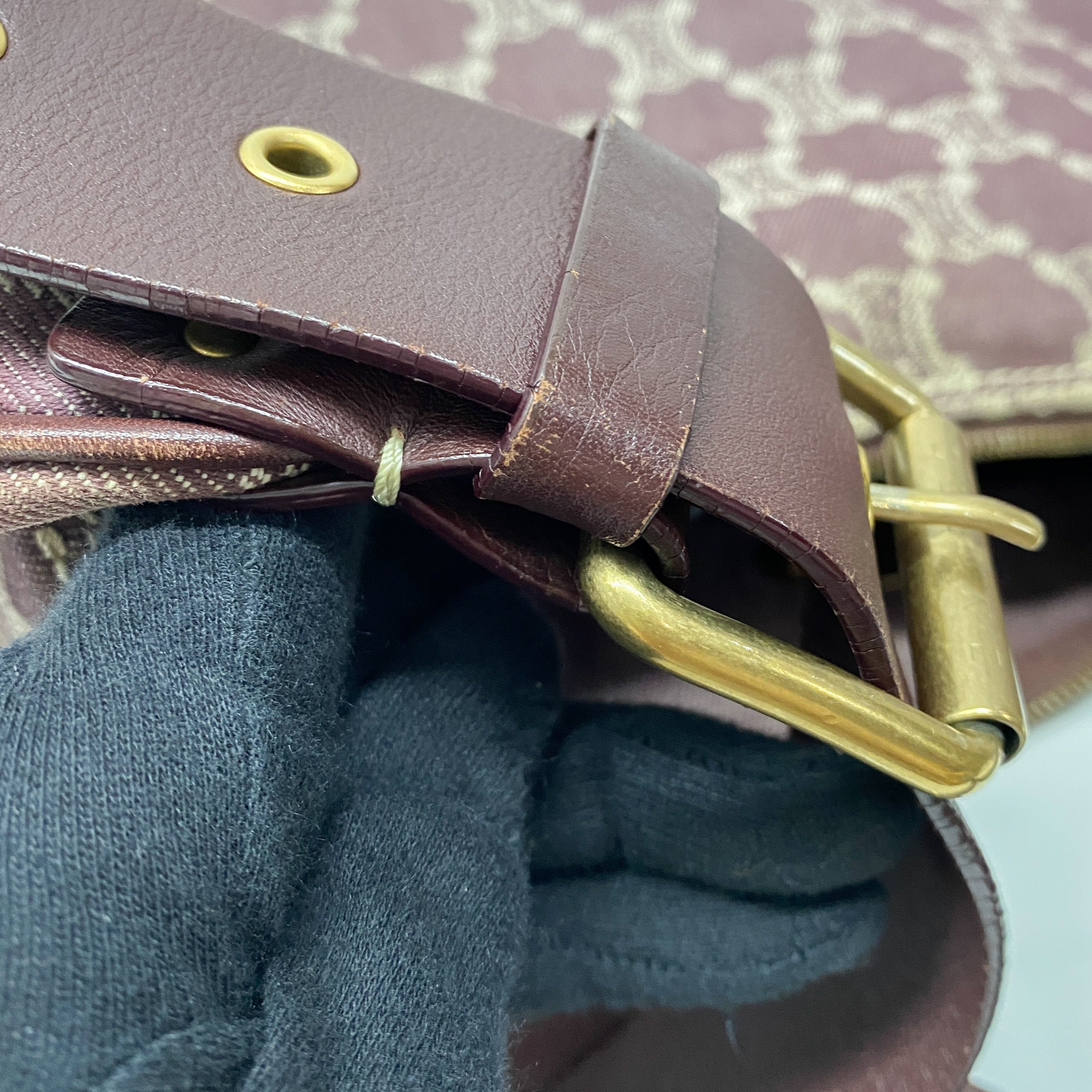 Paris Macadam Purple Denim Hobo Bag