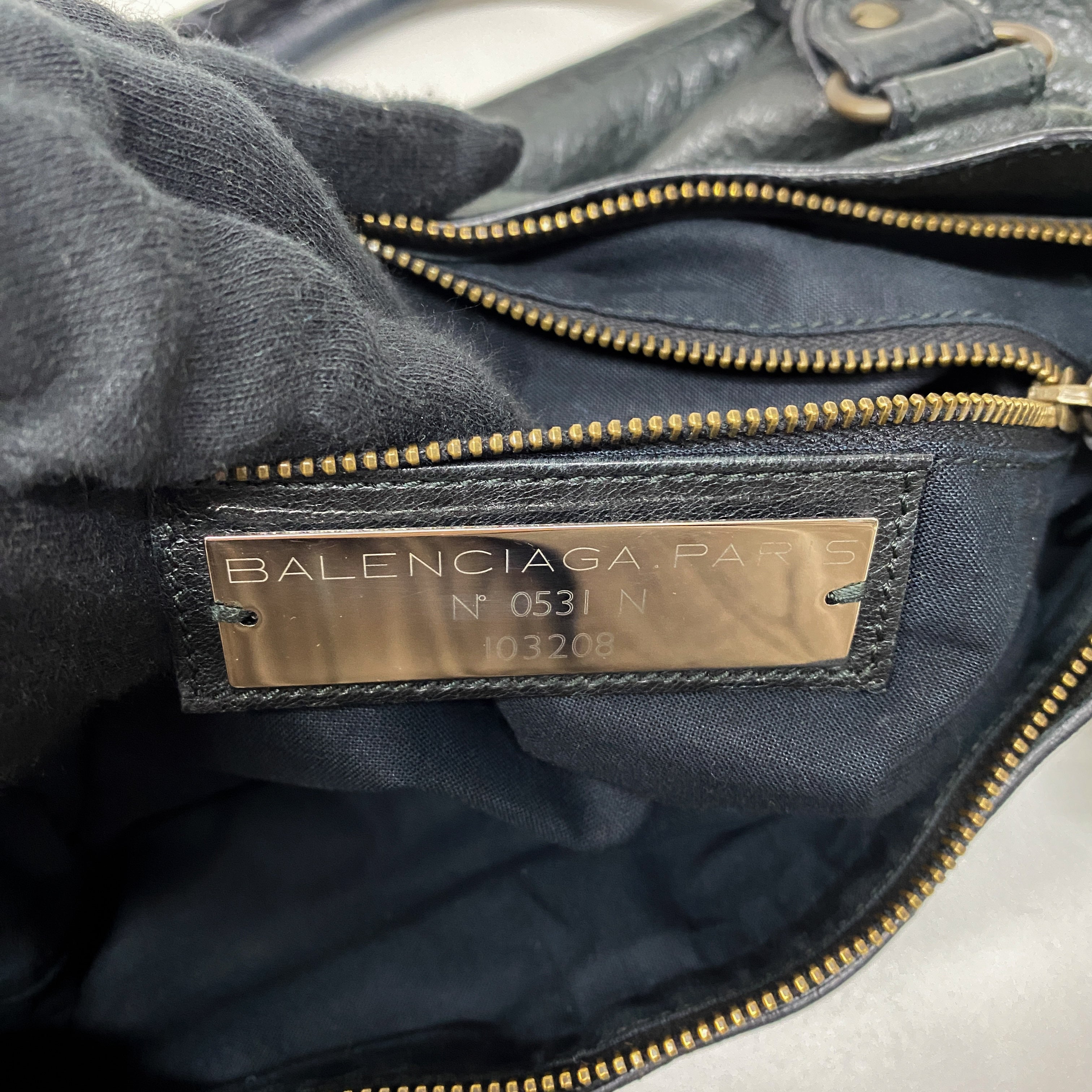 Mini City Black Calfskin Leather Two Way Bag