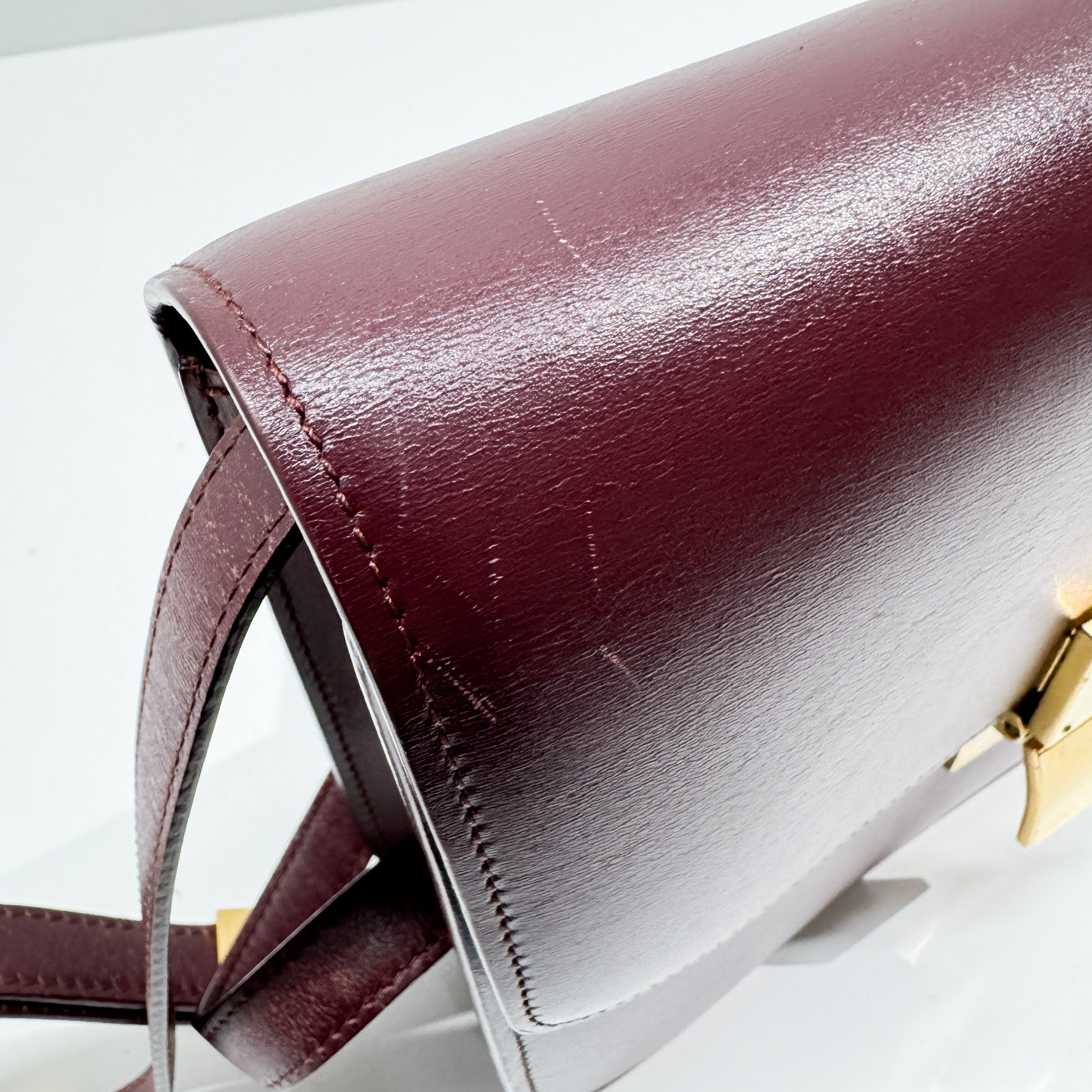 Vintage Red Leather Shoulder Bag