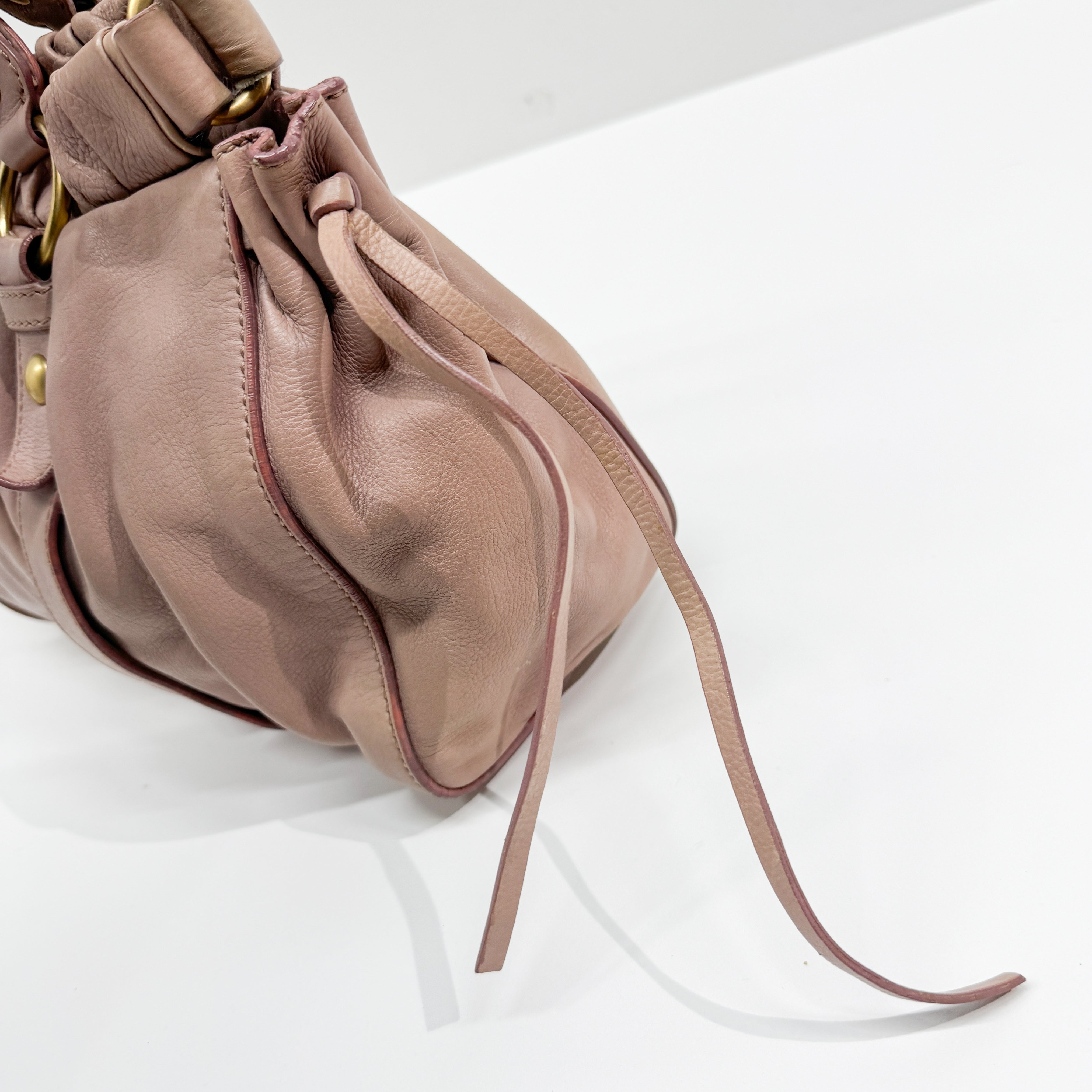 Vitello Pink Leather Two Way Bag