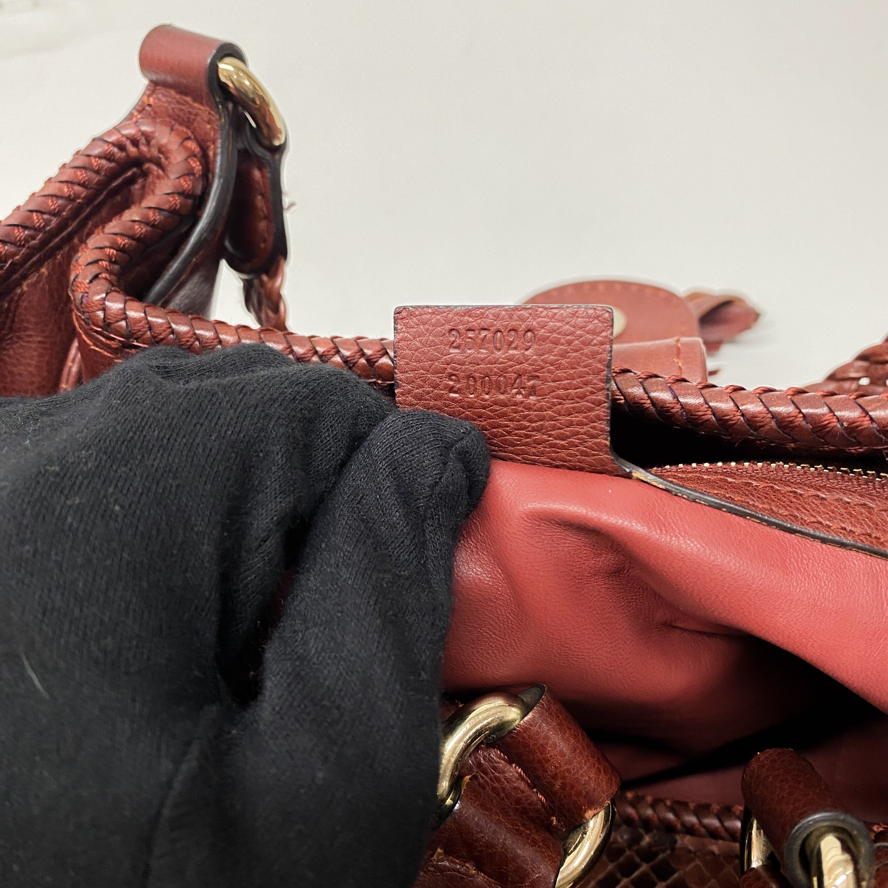 Marrakech Red Embossed Python Hobo Bag