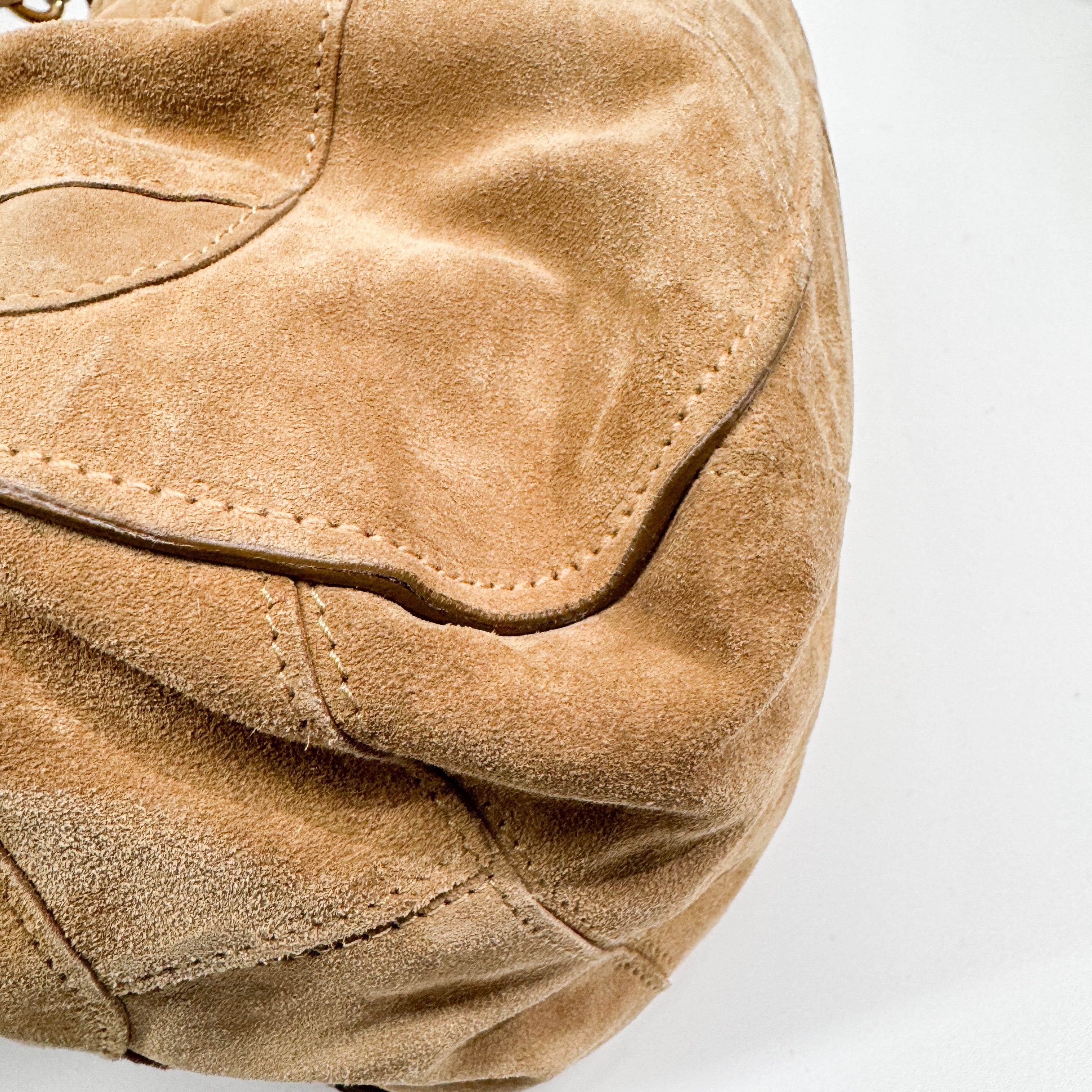 Vintage Brown Suede Shoulder Bag