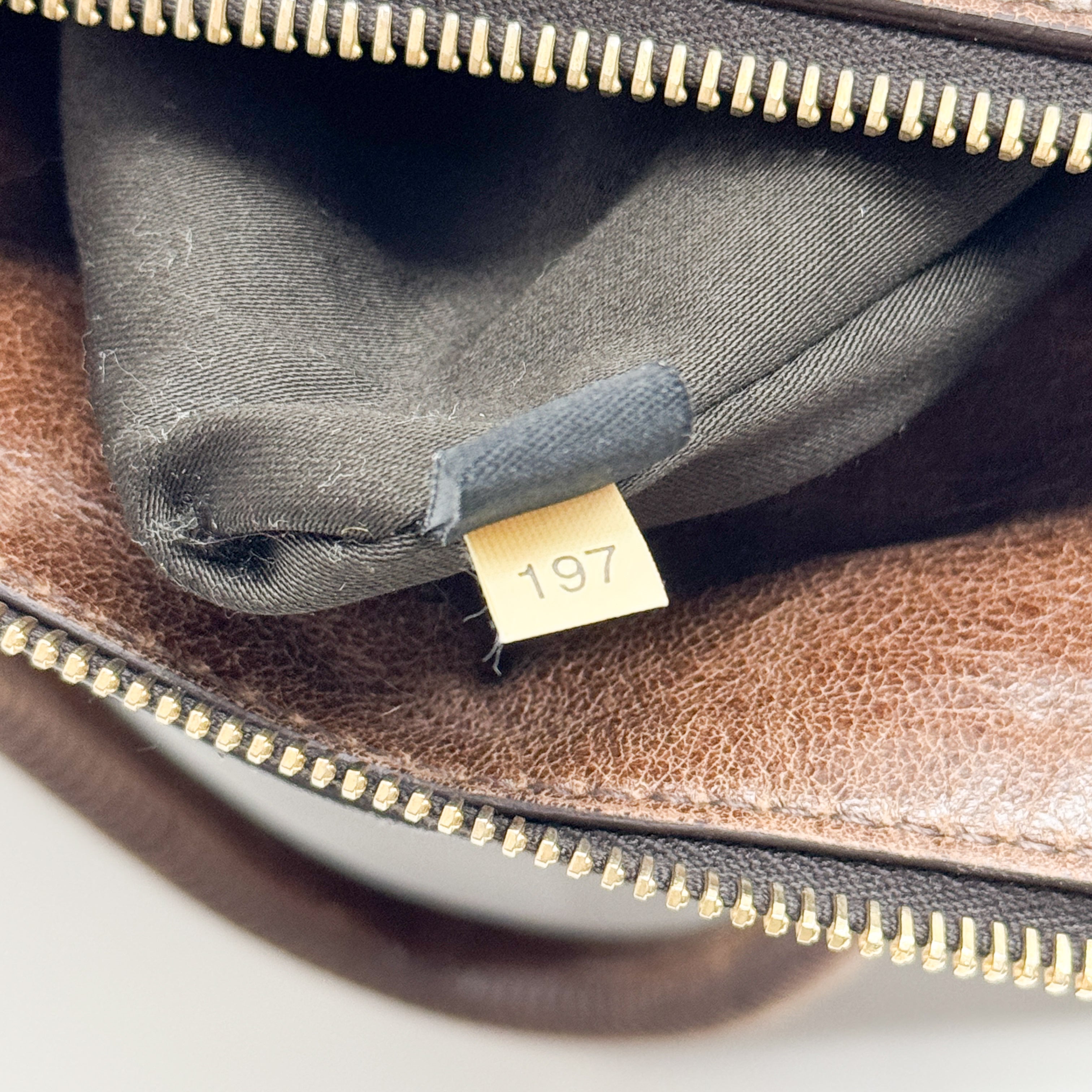 Vitello Lux Bow Brown Calfskin Leather Hand Bag