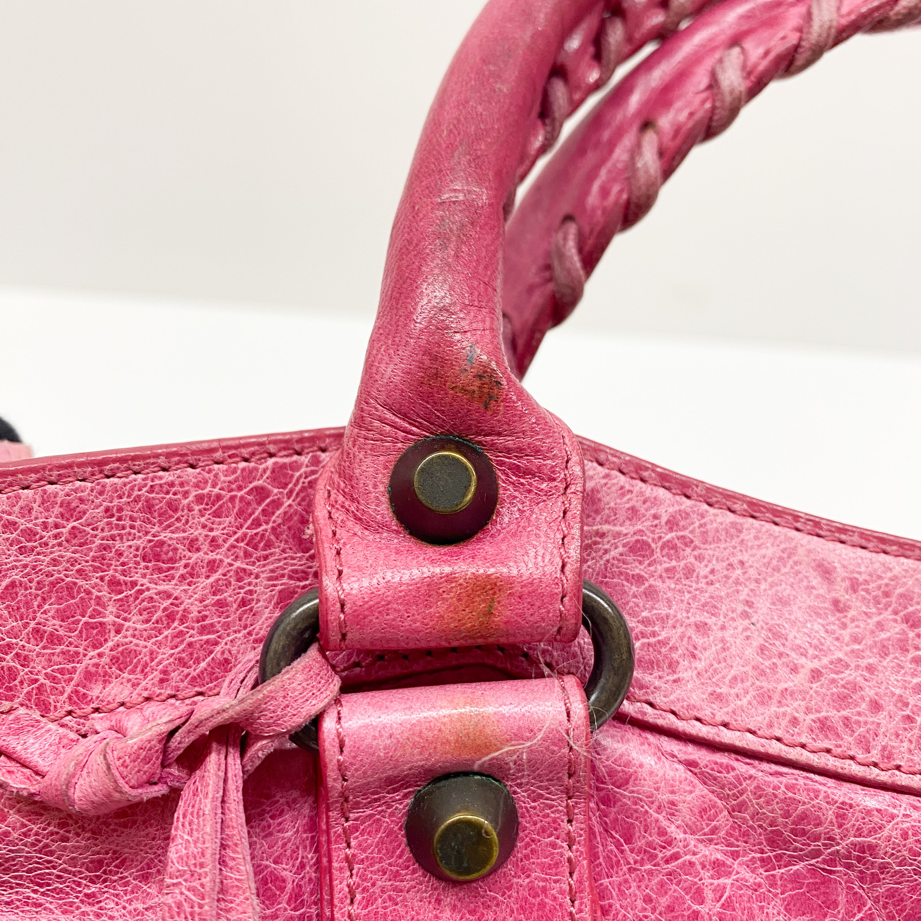 The First Pink Leather Hand Bag