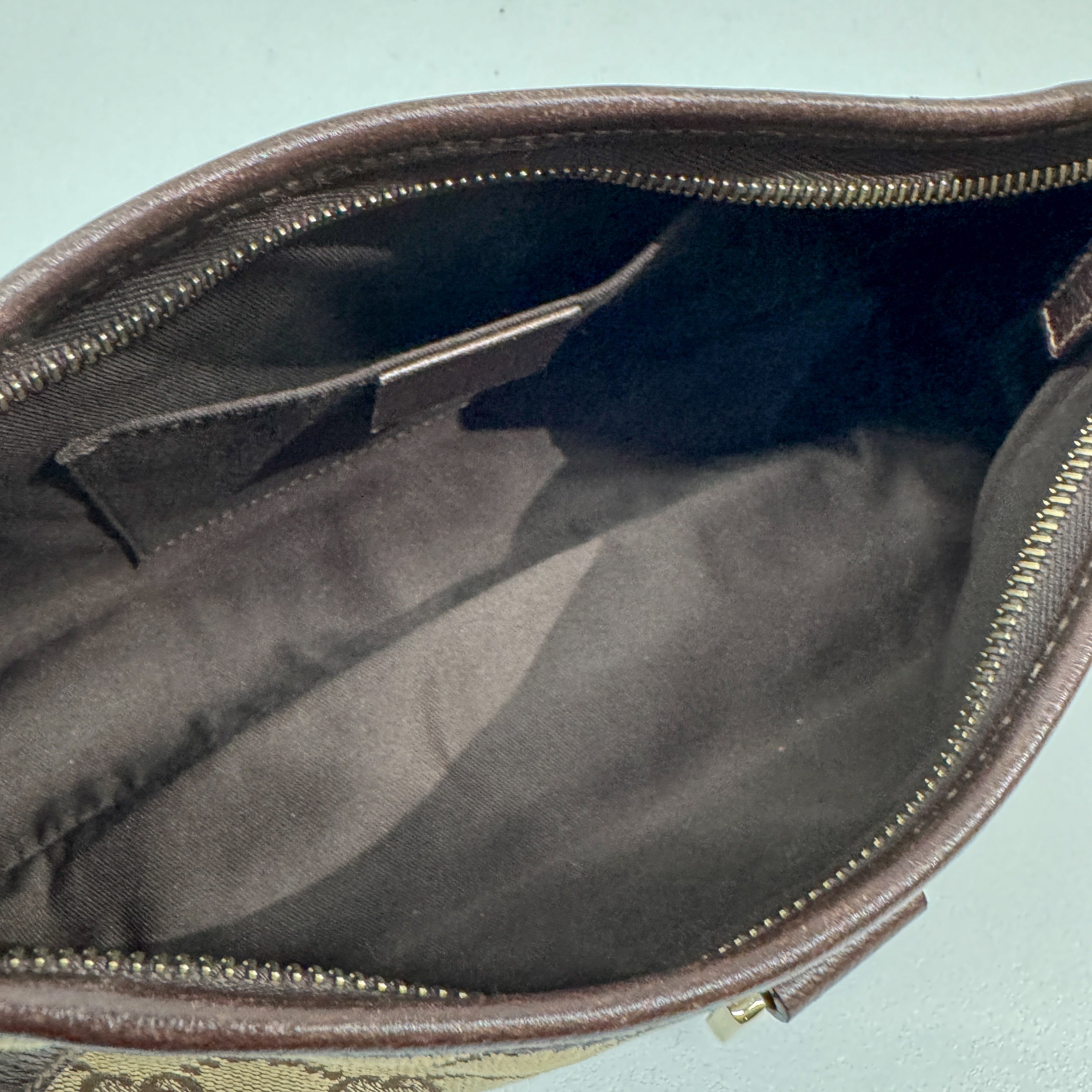 Abbey D-Ring Brown Canvas Shoulder Bag