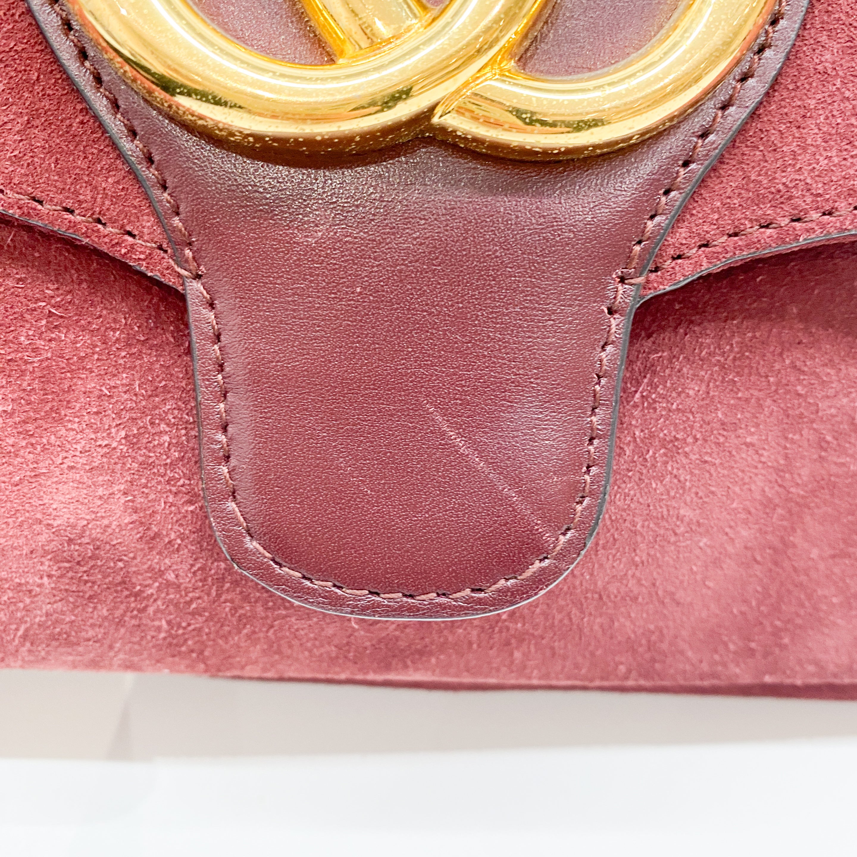 GG Marmont Red Suede Shoulder Bag