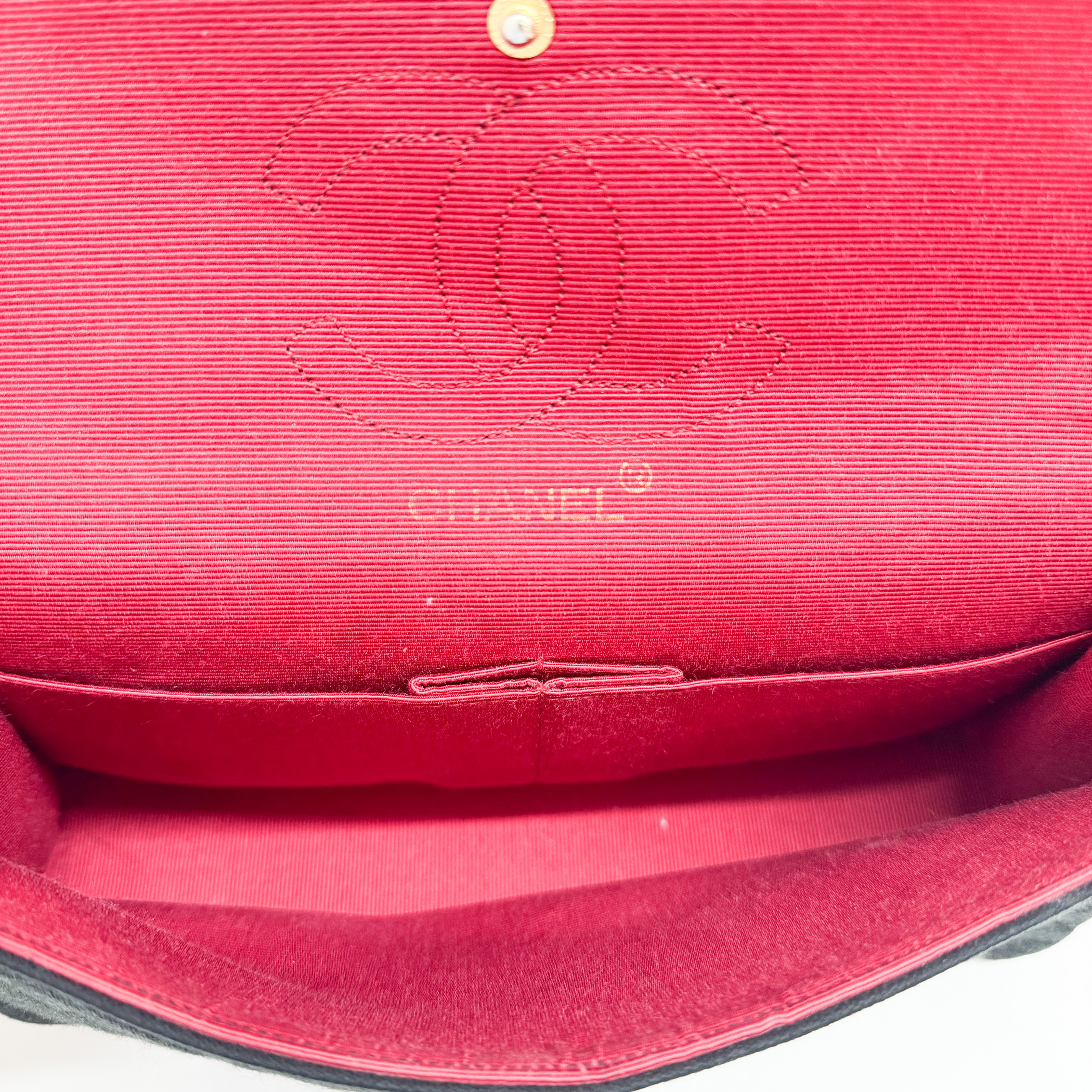 Timeless Double Flap Black Cotton Shoulder Bag