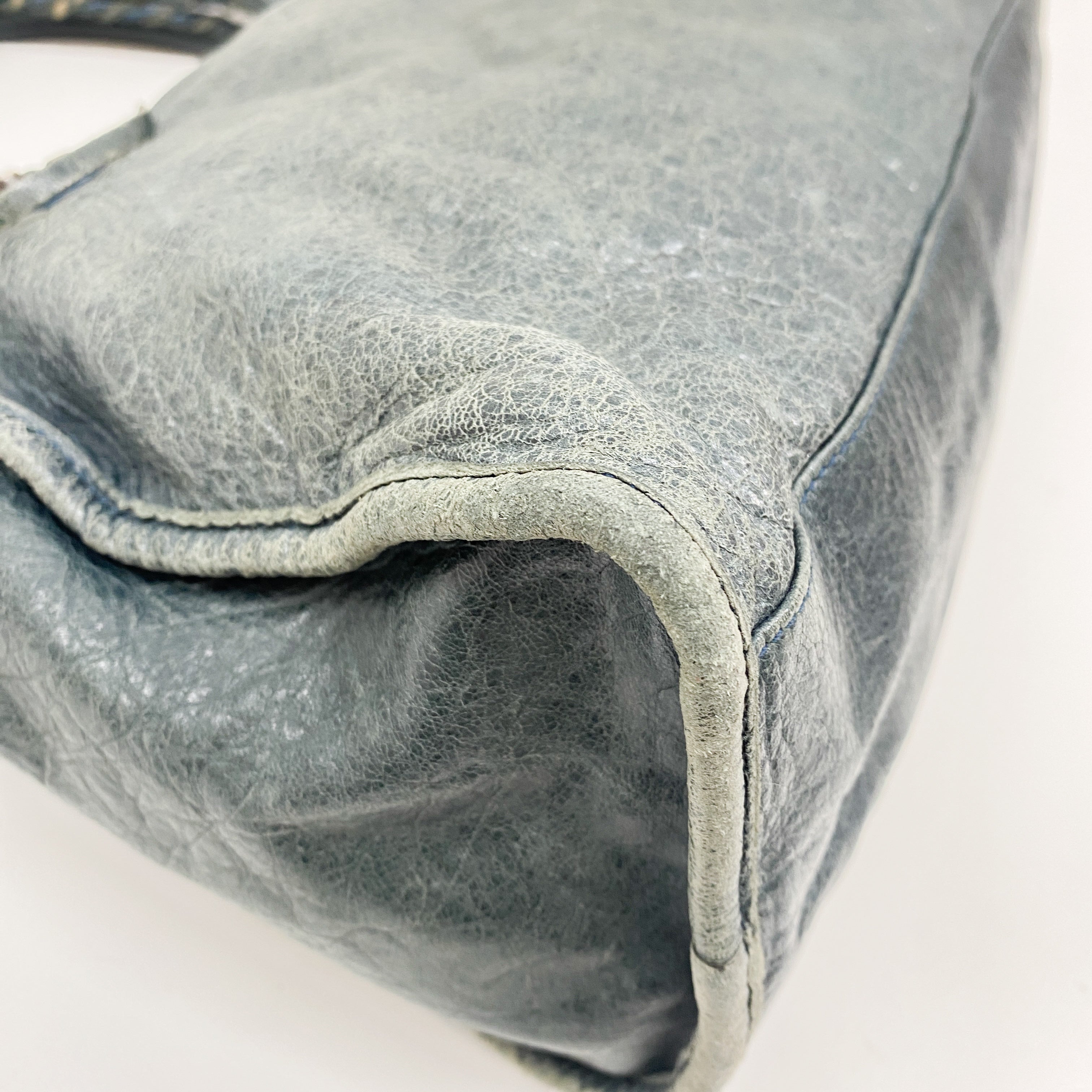 The City Green Calfskin Leather Two Way Bag