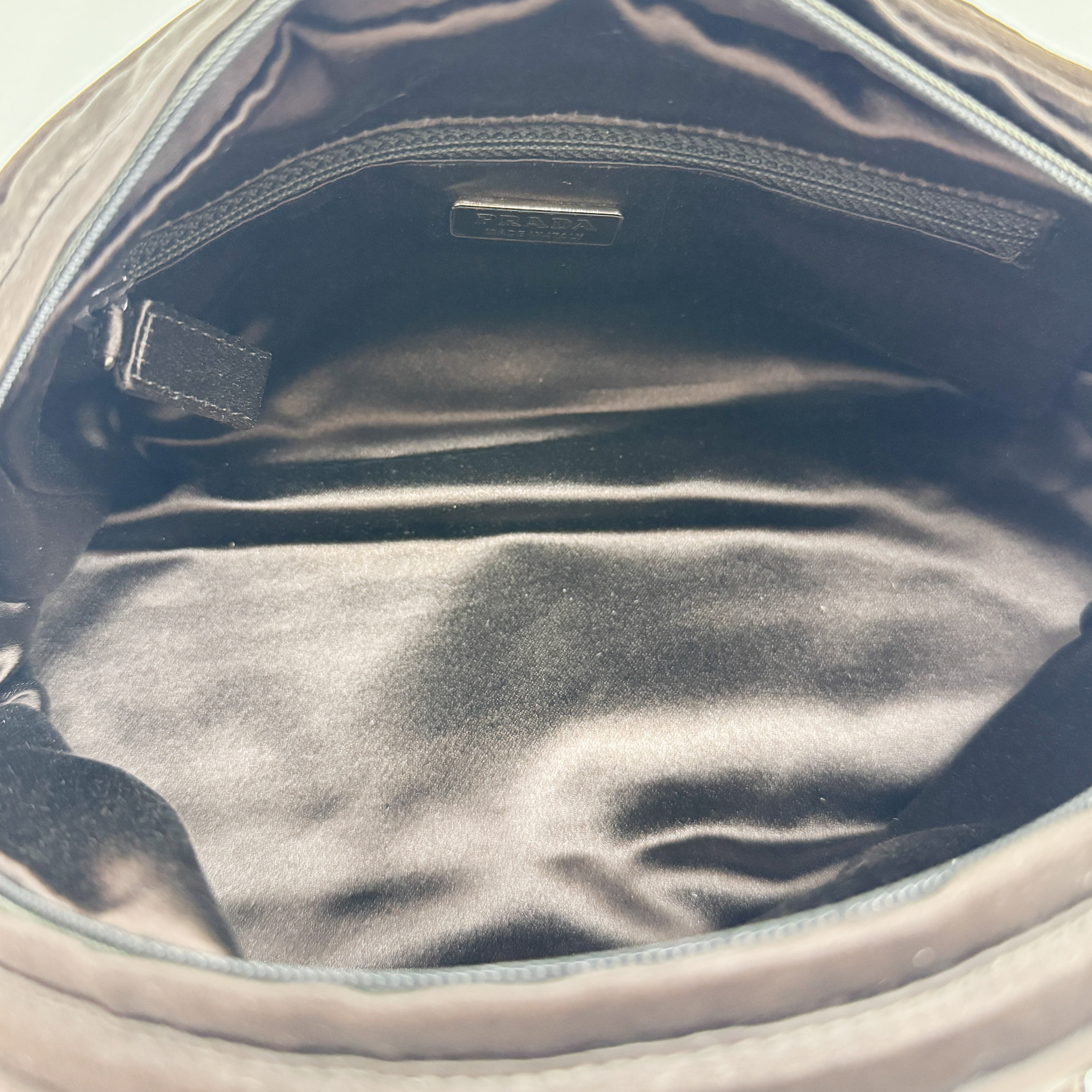 Vintage Black Beaded Satin Hand Bag