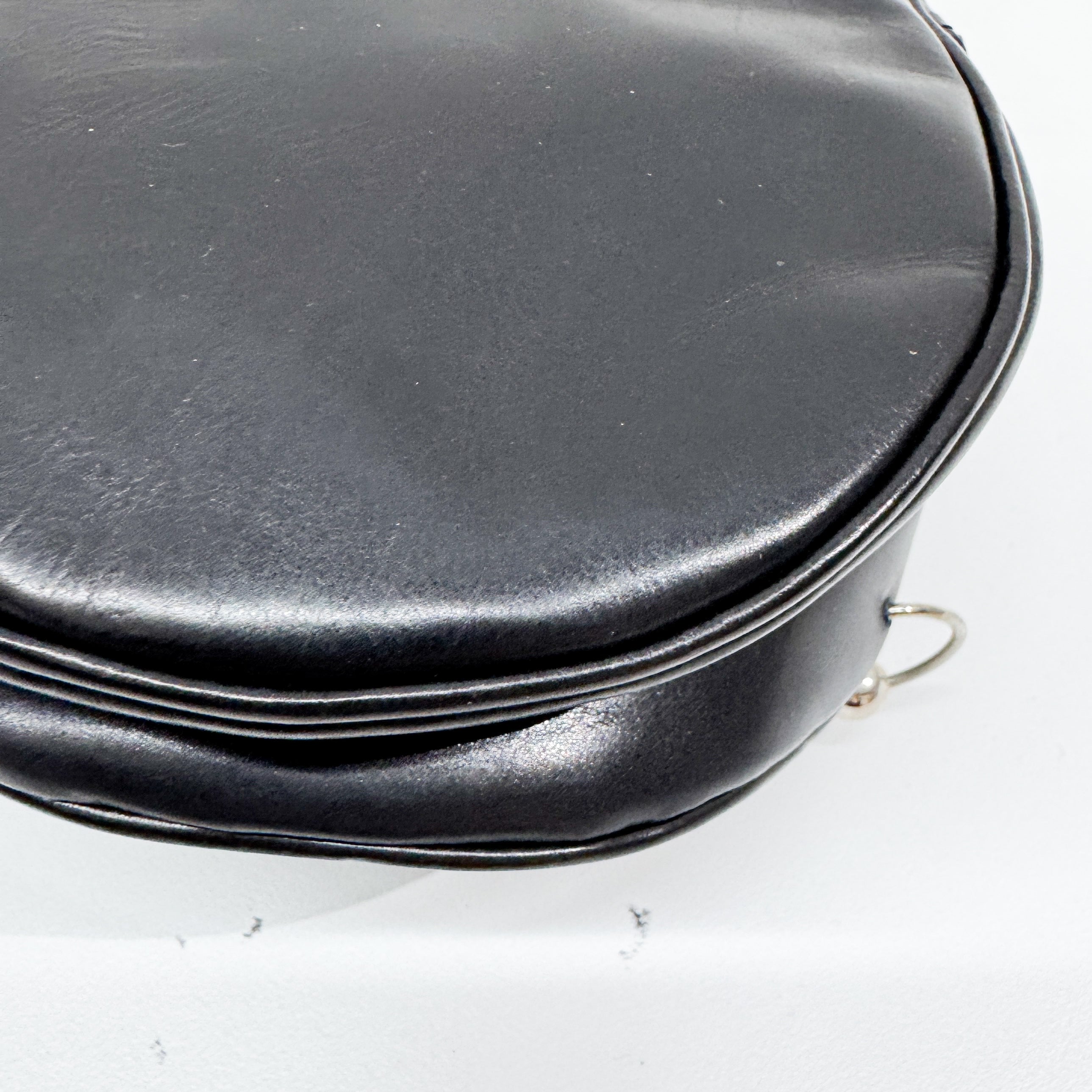 Hardcore Piercing Black Leather Shoulder Bag