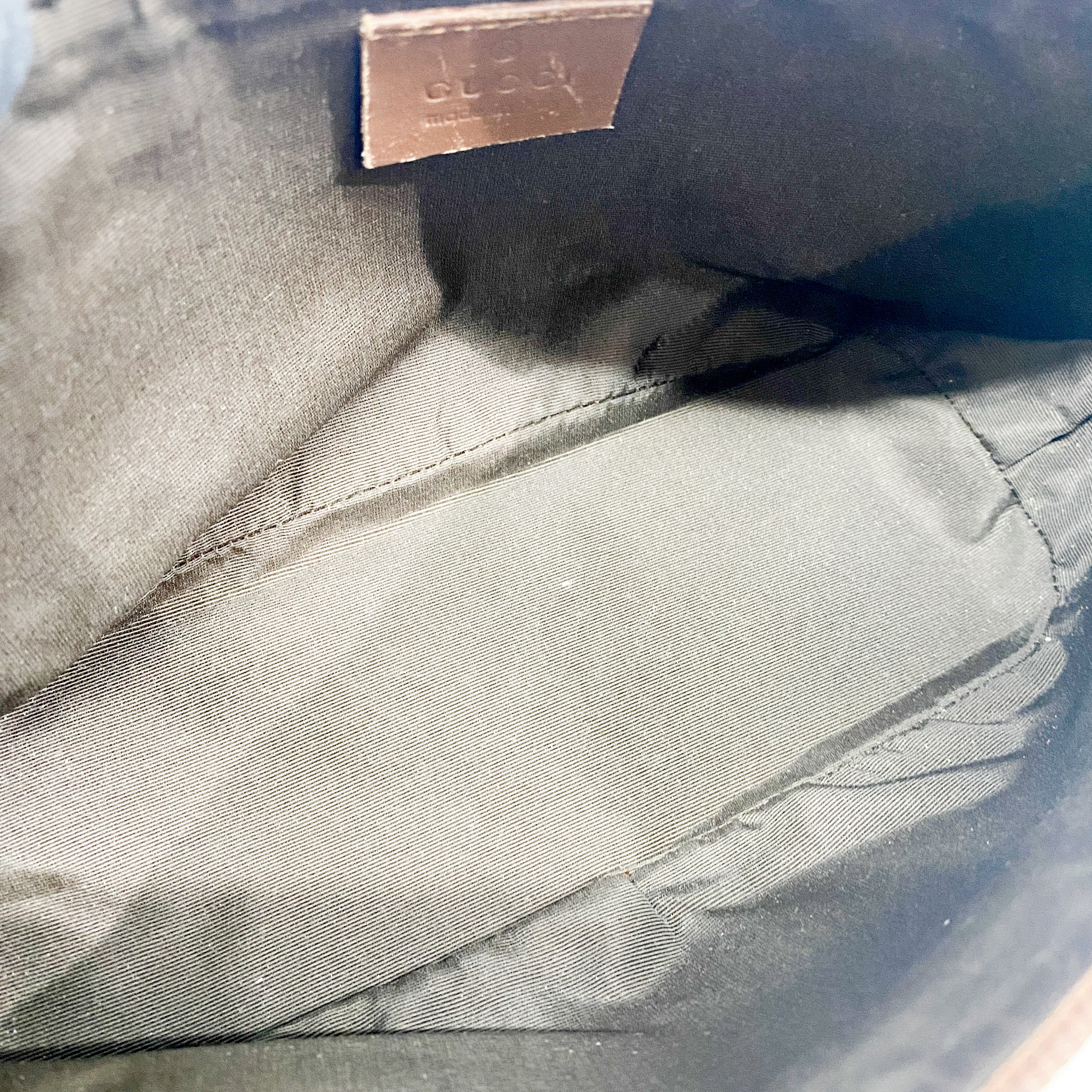 GG Canvas Brown Boat Shoulder Bag