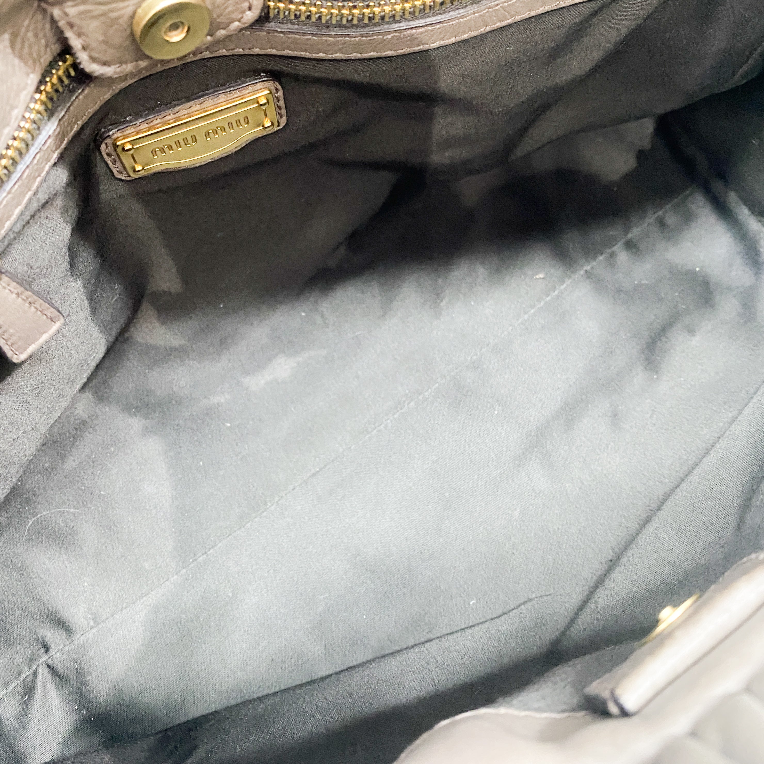 Vitello Grey Calfskin Leather Two Way Bag