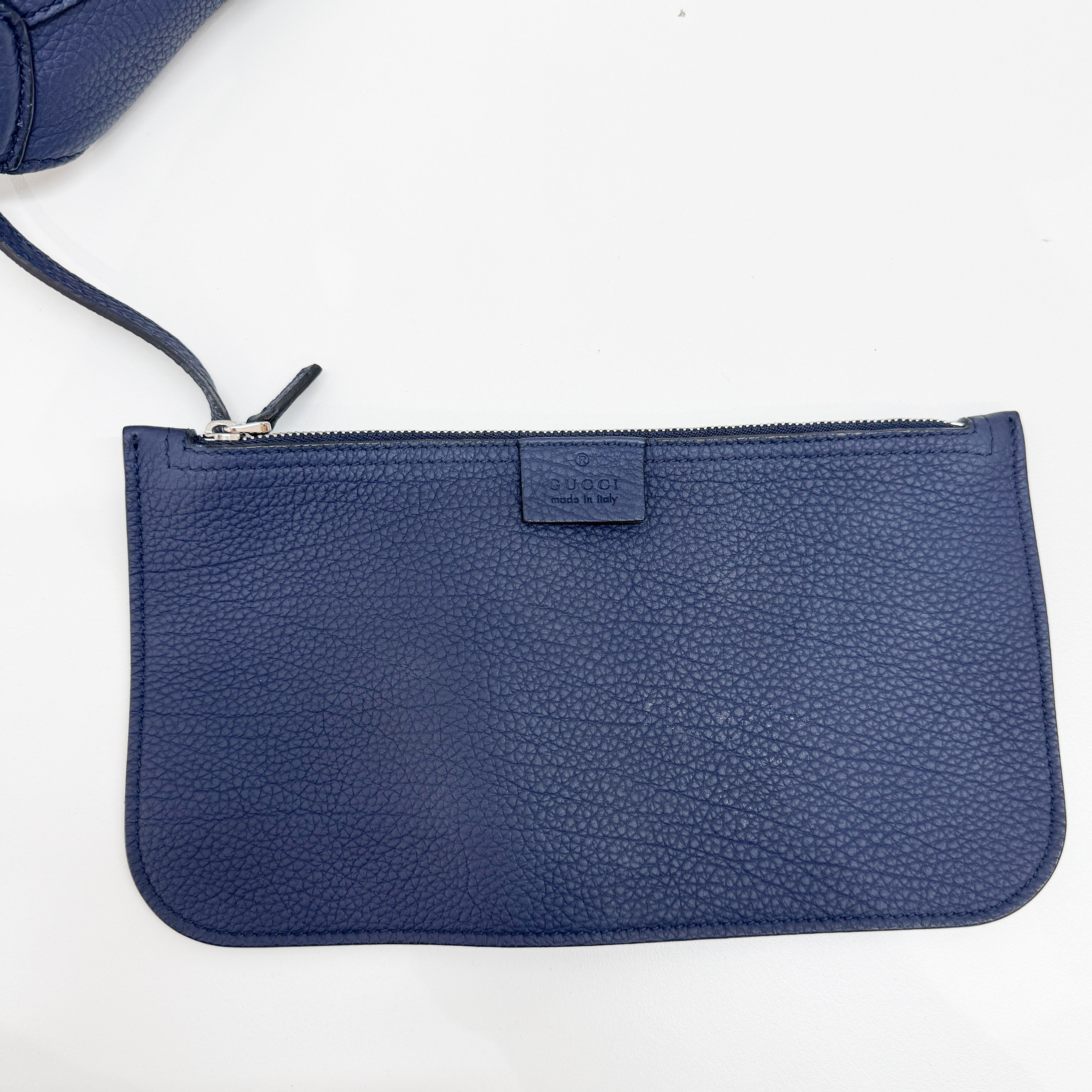 Jackie Blue Leather Shoulder Bag