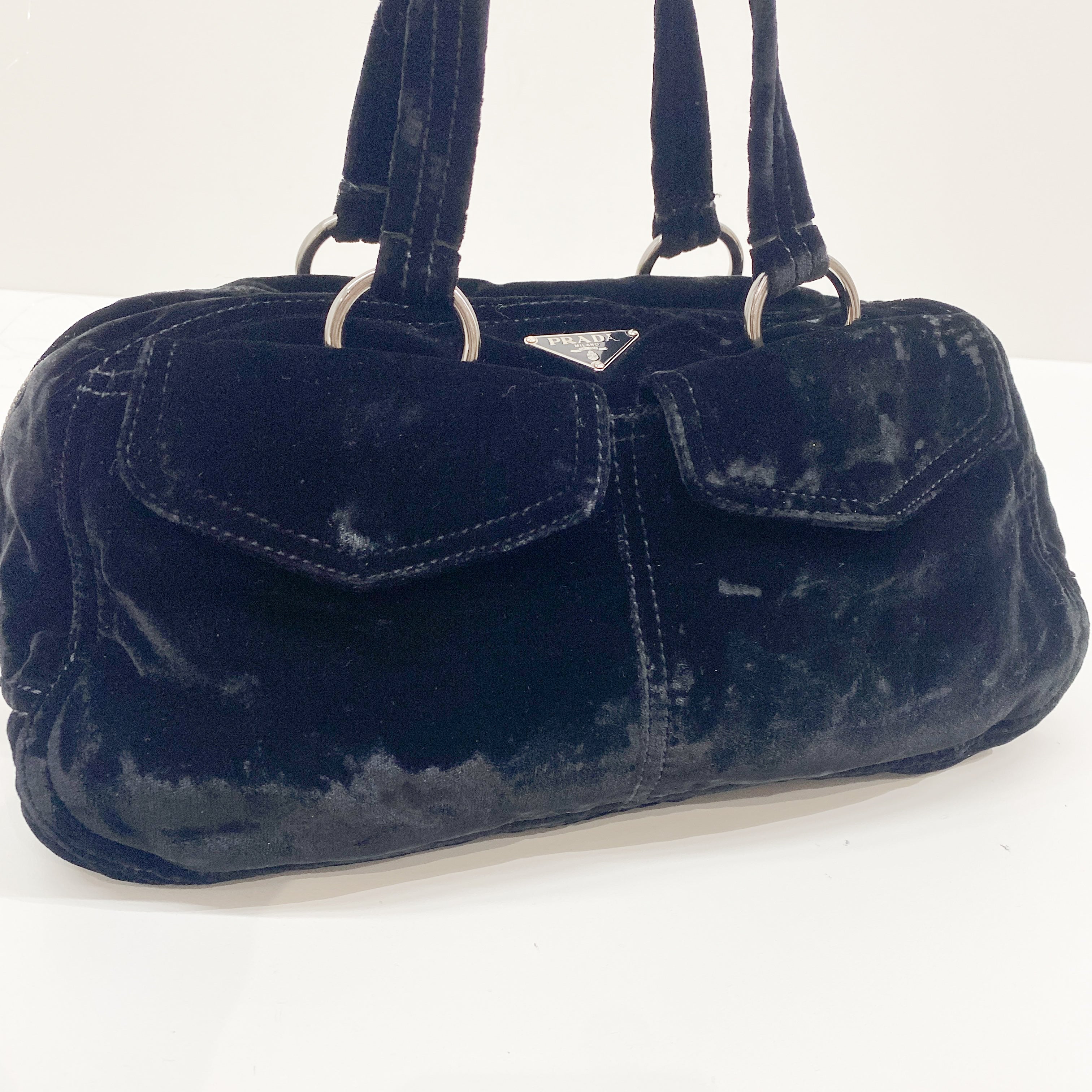 Black Velvet Shoulder Bag