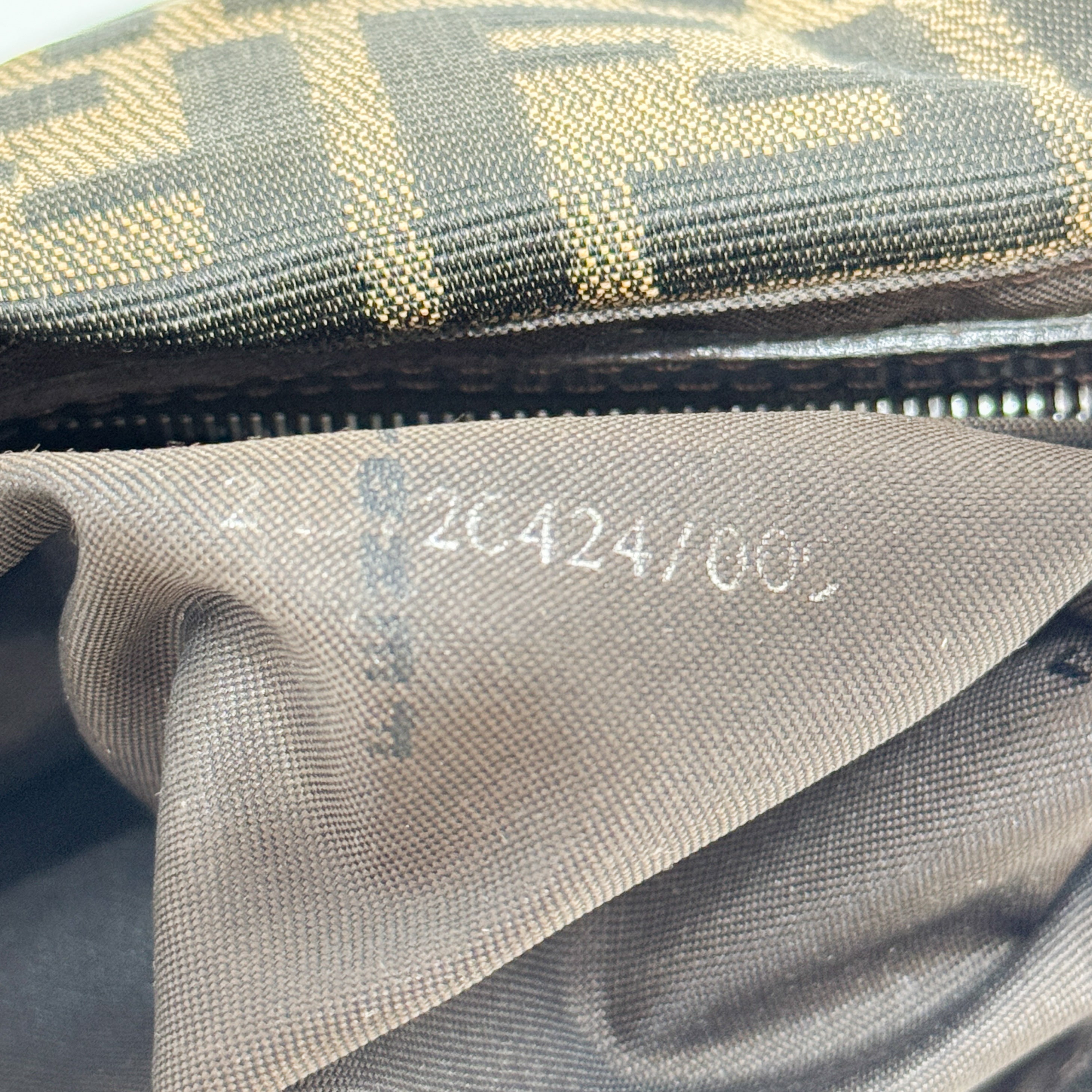 Zucca Baguette Brown Canvas Shoulder Bag