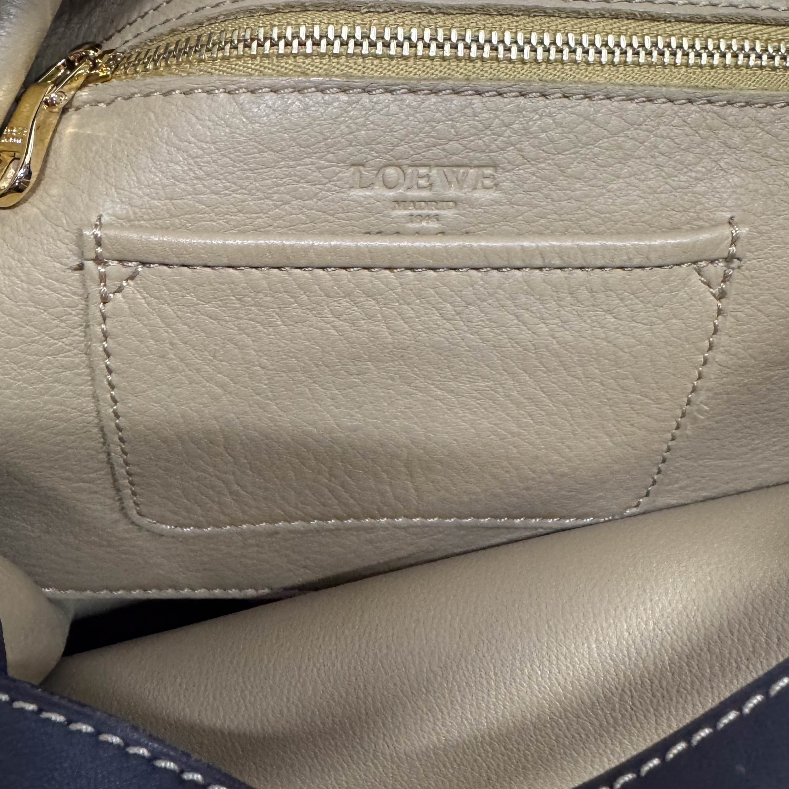 Anagram Beige Suede Shoulder Bag