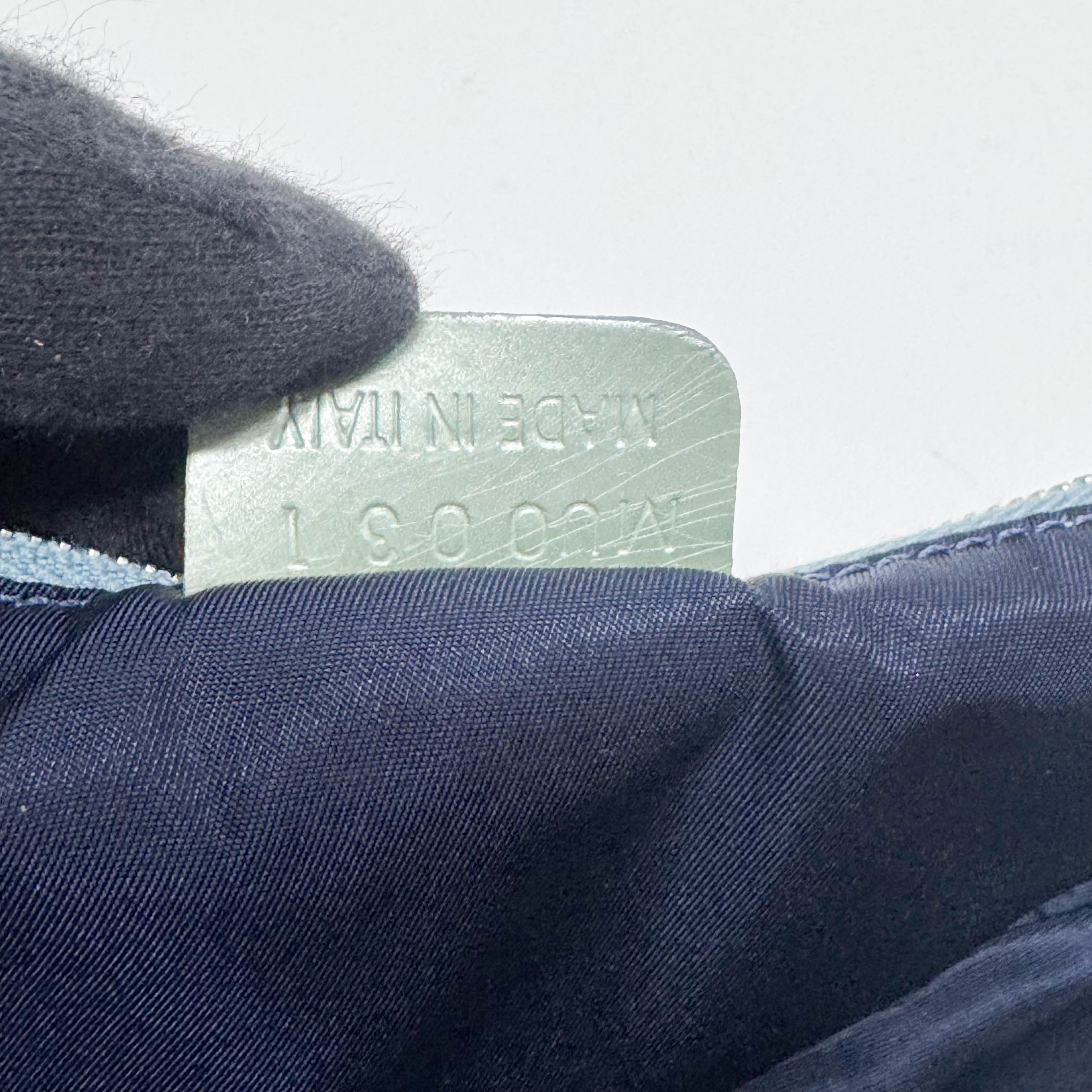 Saddle Blue Lizard Embossed Shoulder Bag