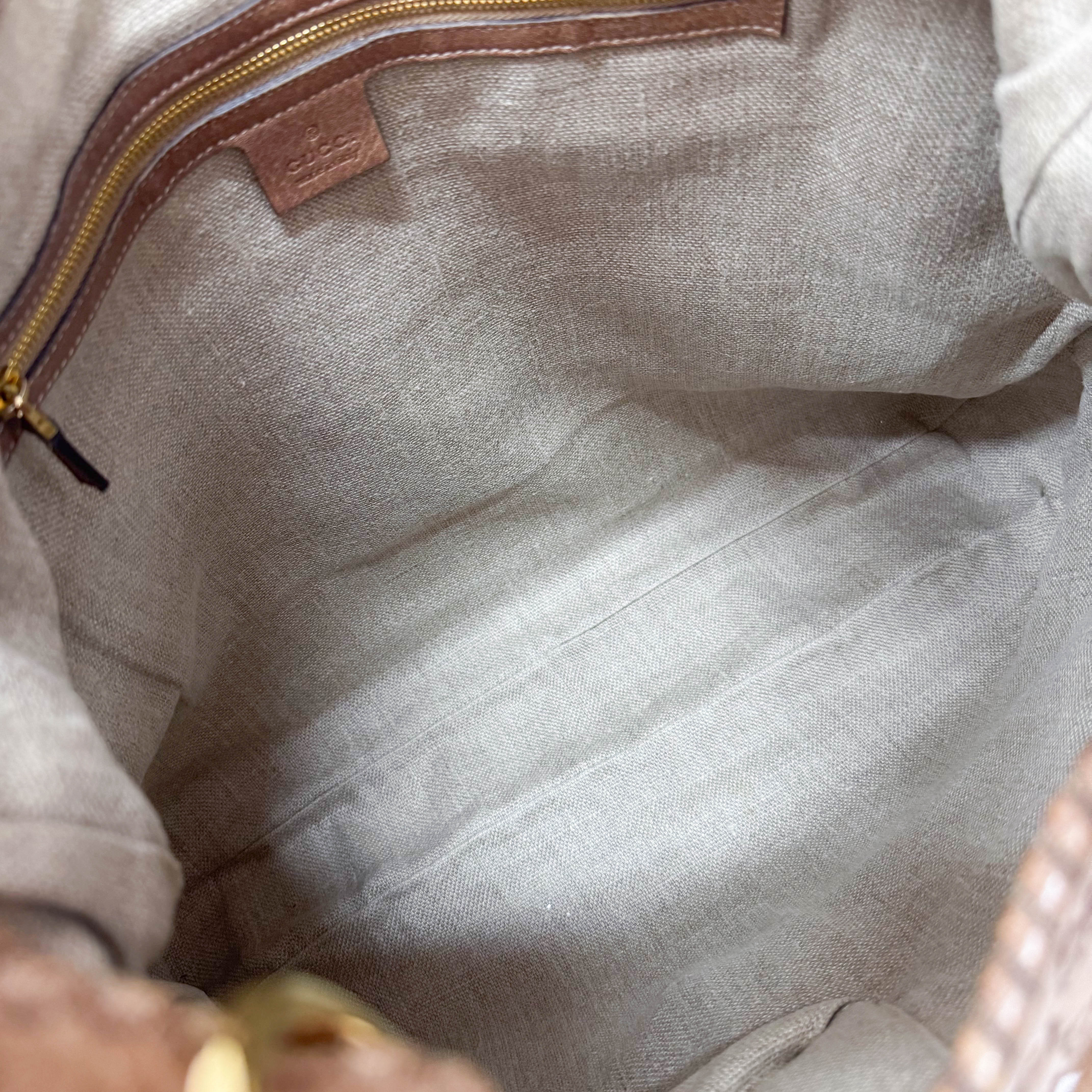 New Jackie Bamboo Guccissima Brown Calfskin Shoulder Bag