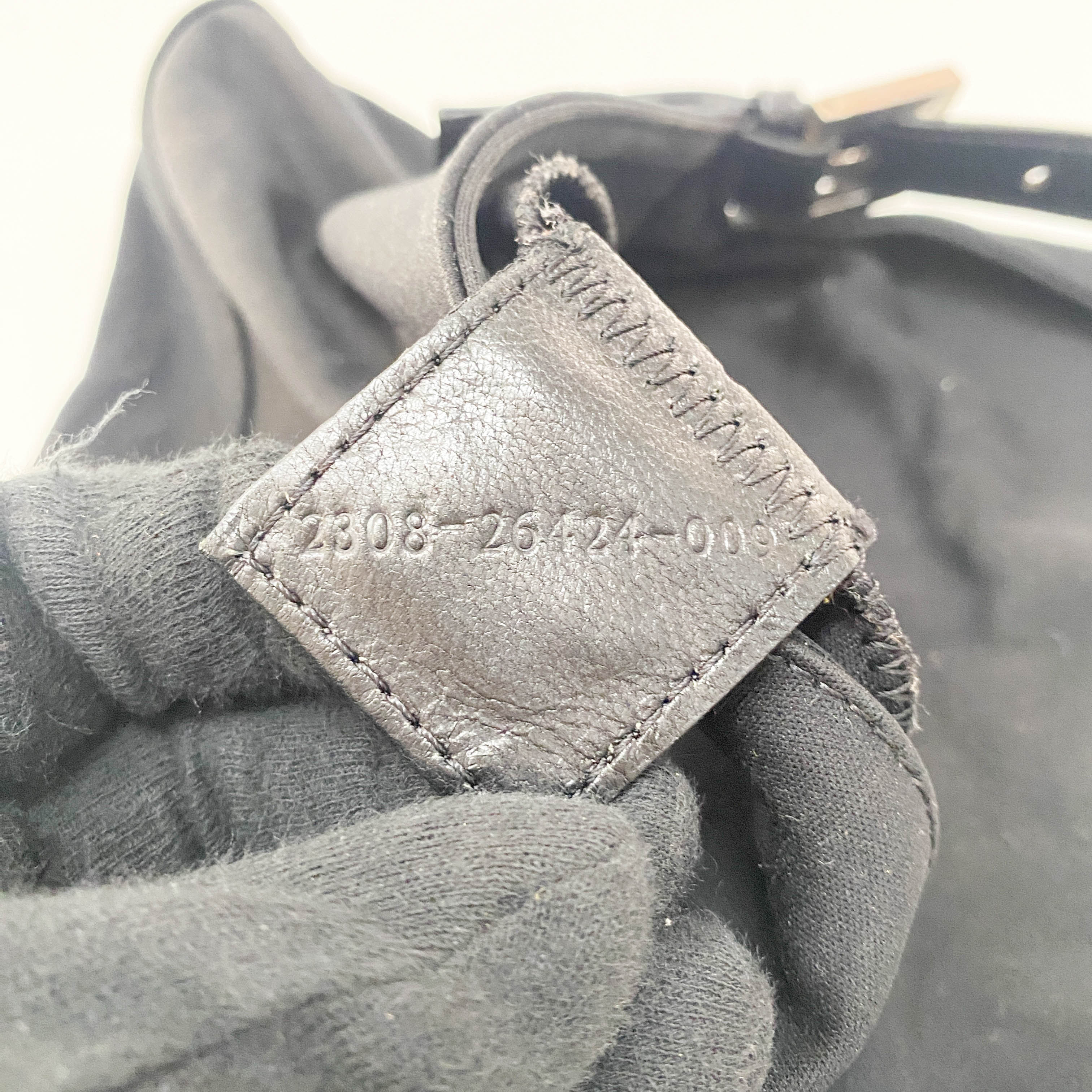 Baguette Black Neoprene Shoulder Bag