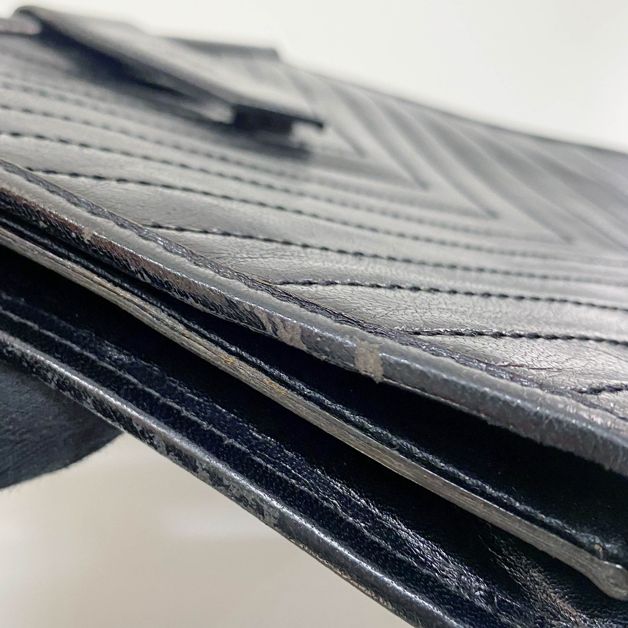 Black Leather Clutch Bag