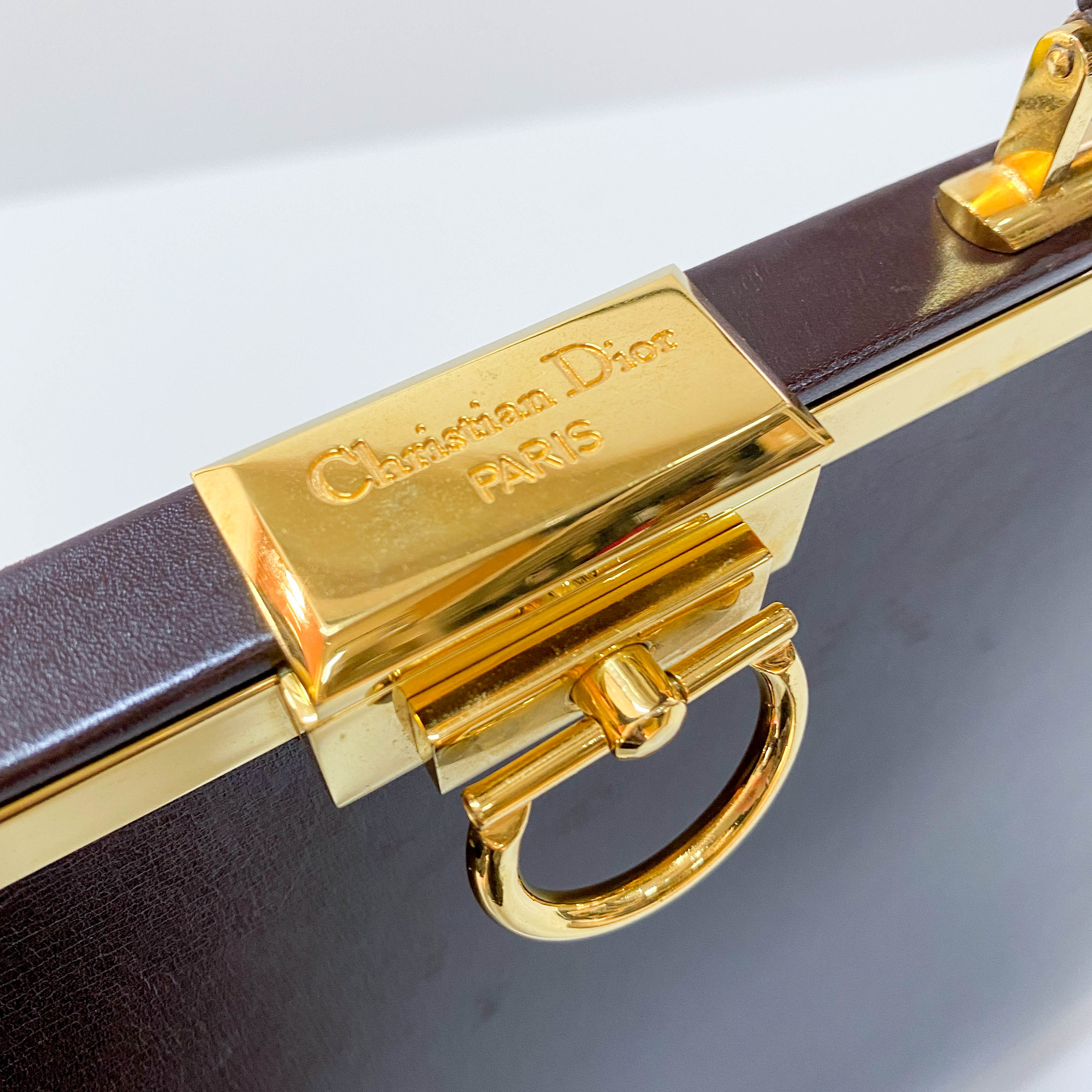 Brown Leather Top Handle Two Way Bag