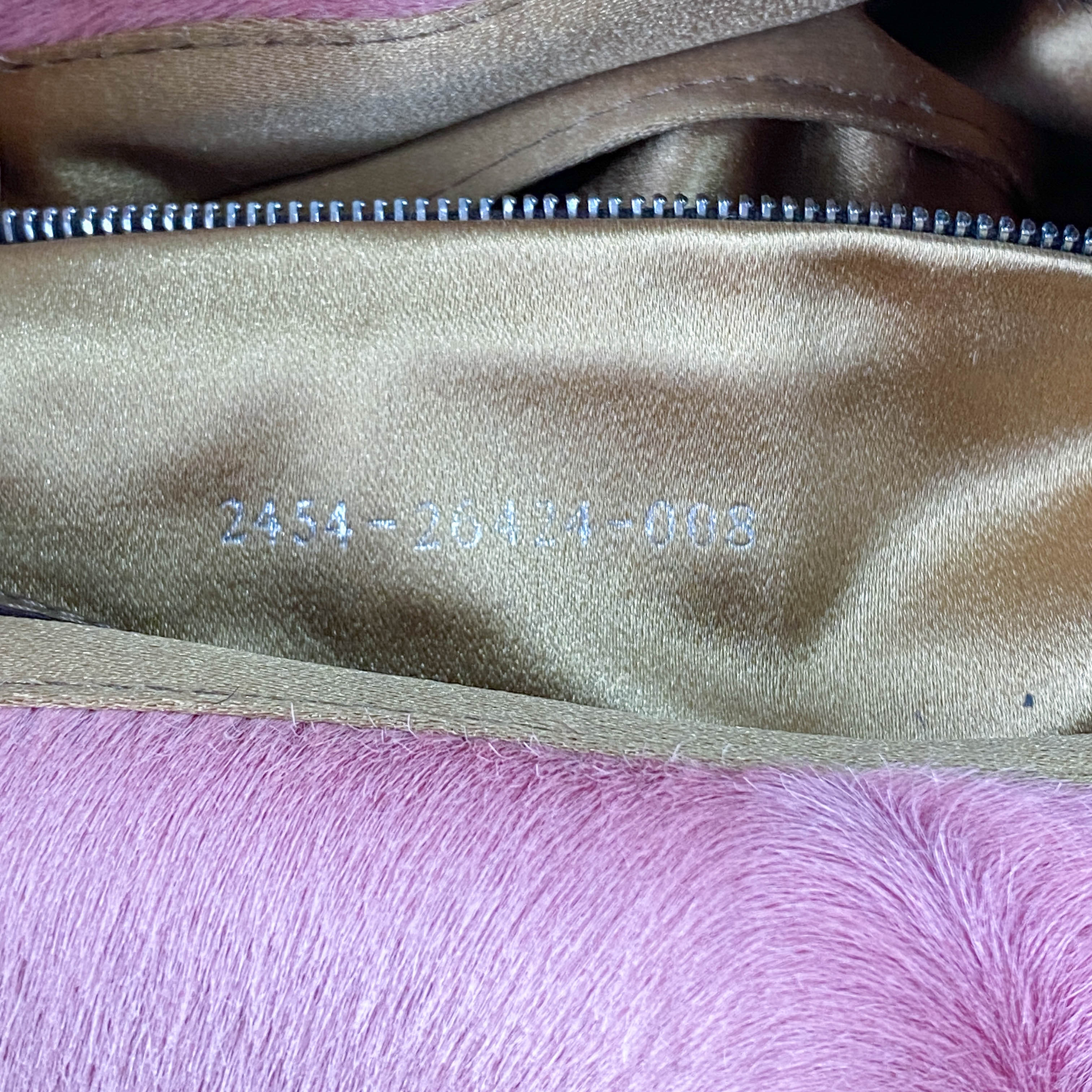 Baguette Pink Pony Hair Shoulder Bag