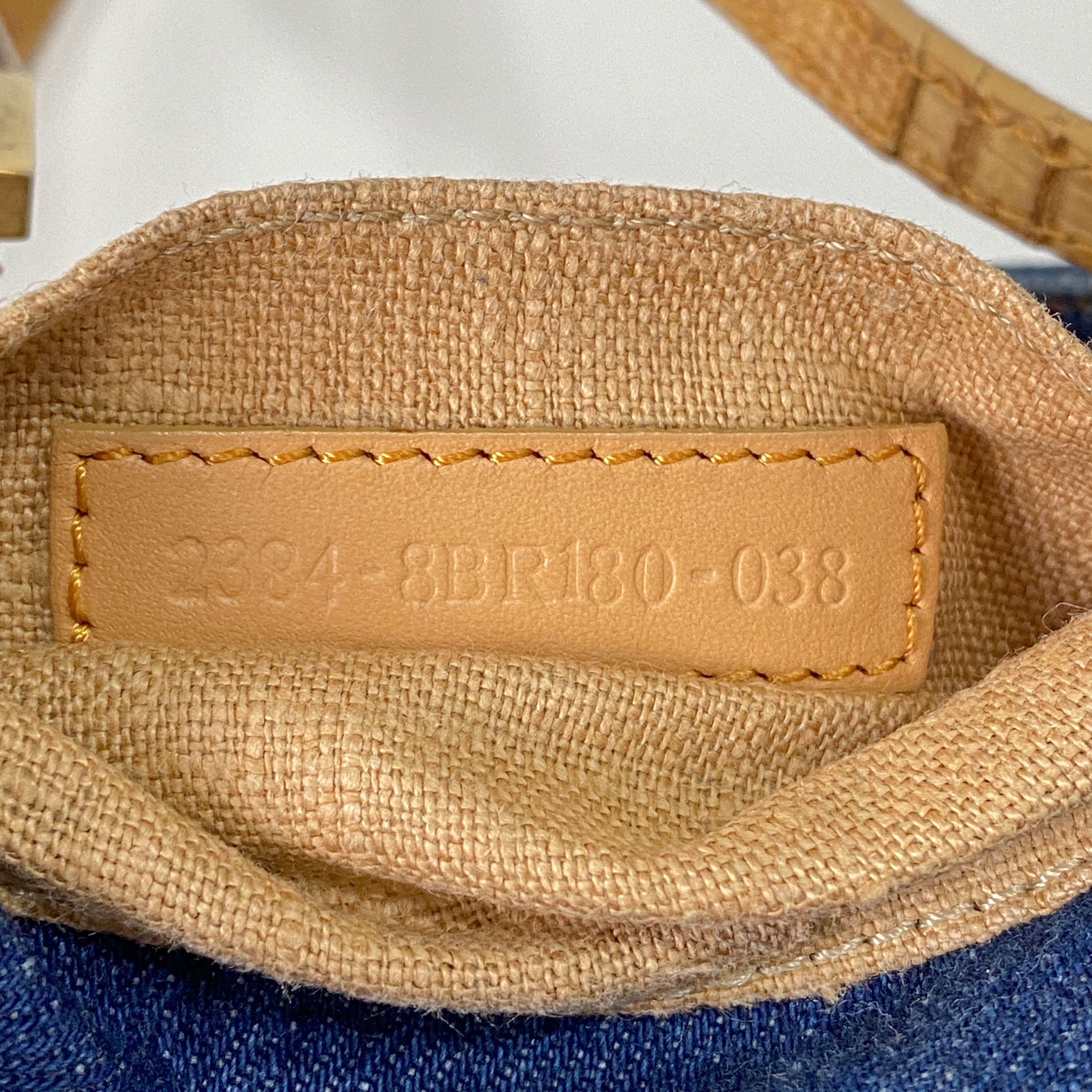 Mini Mamma Baguette Blue Denim Shoulder Bag