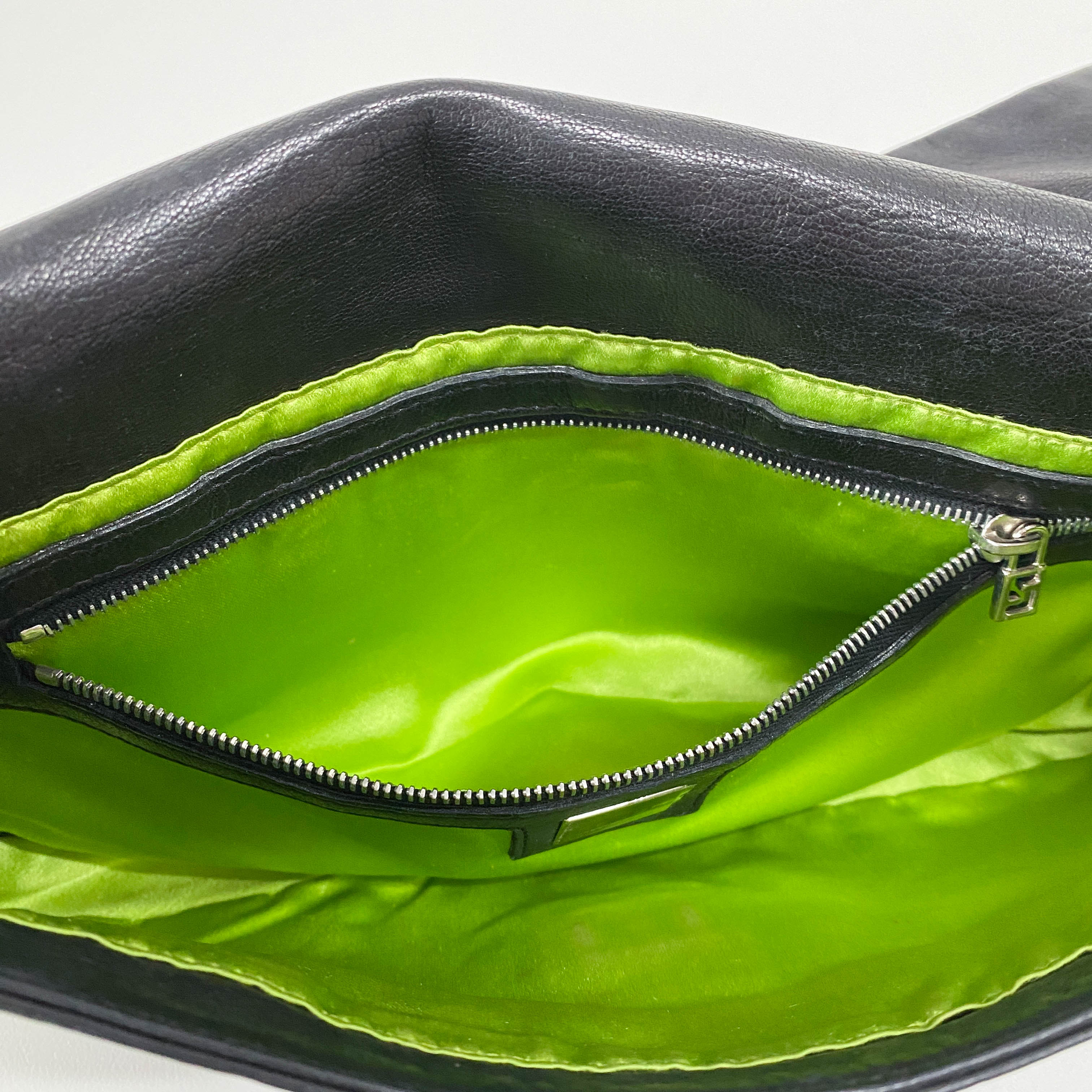 Baguette Black Leather Shoulder Bag