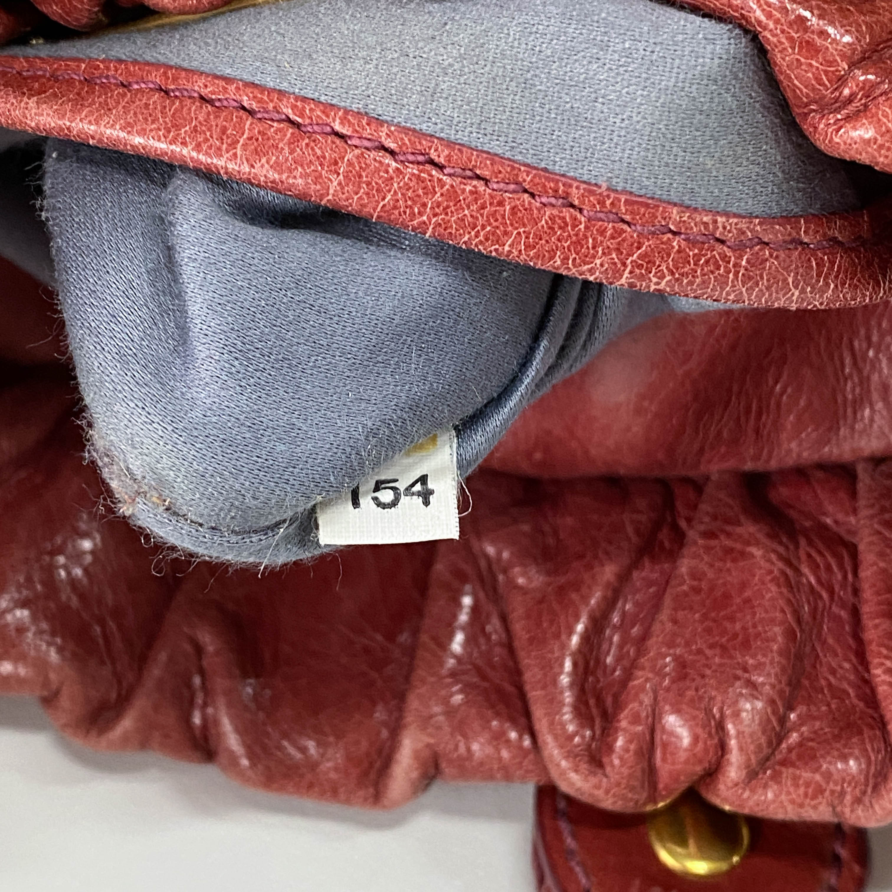 Mini Vitello Red Calfskiin Leather Two Way Bag