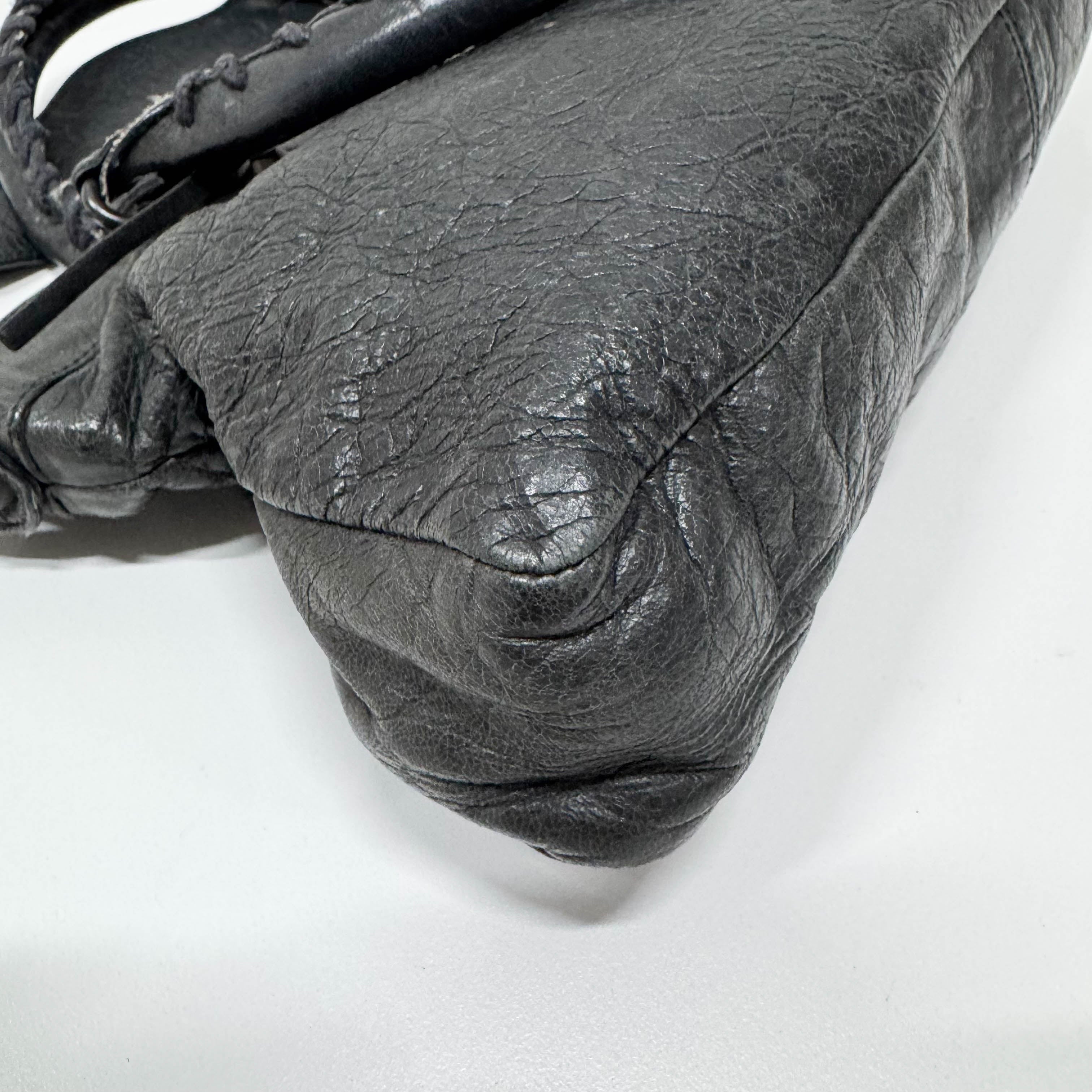 The First Black Calfskin Leather Handlebag