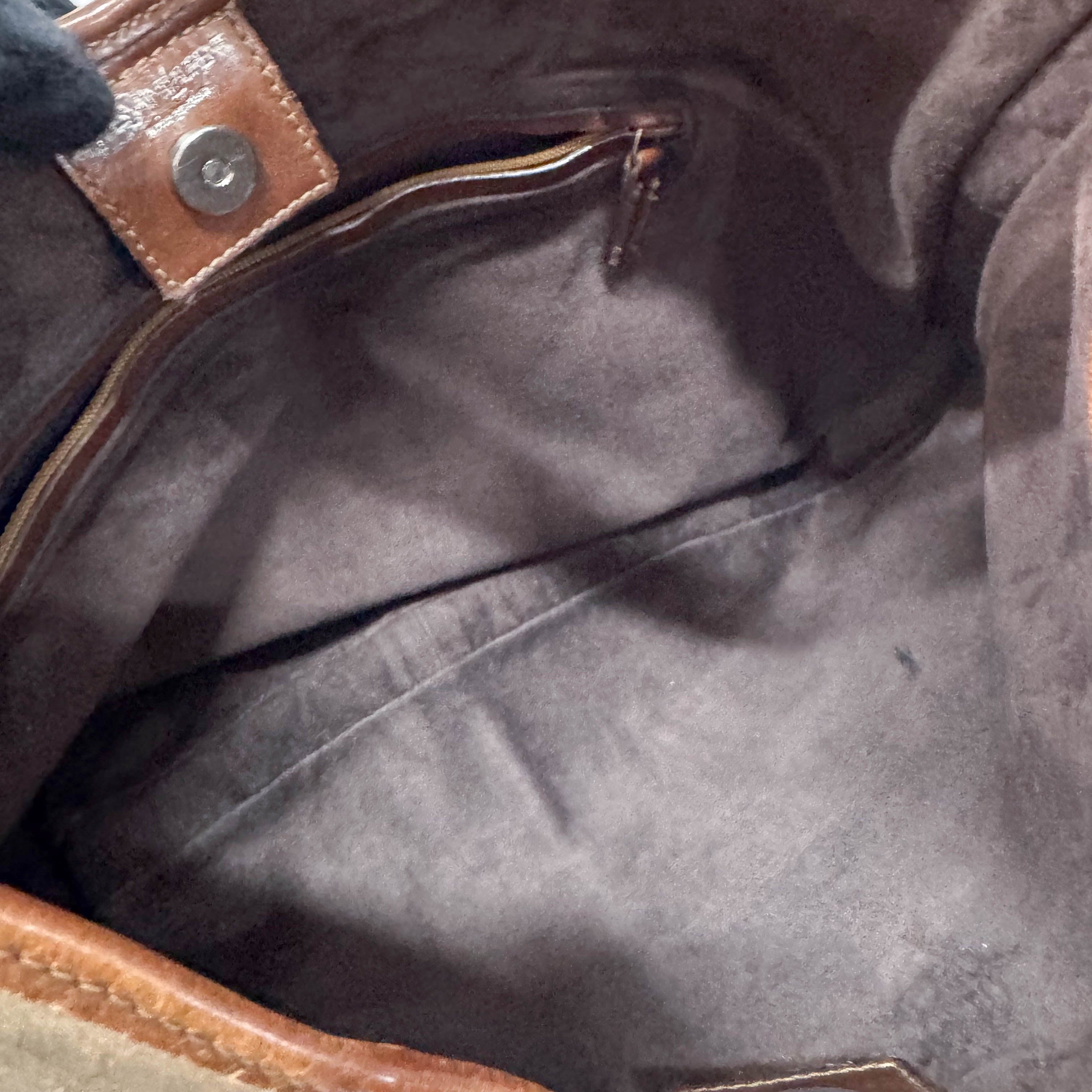 Mombasa Beige Suede Shoulder Bag