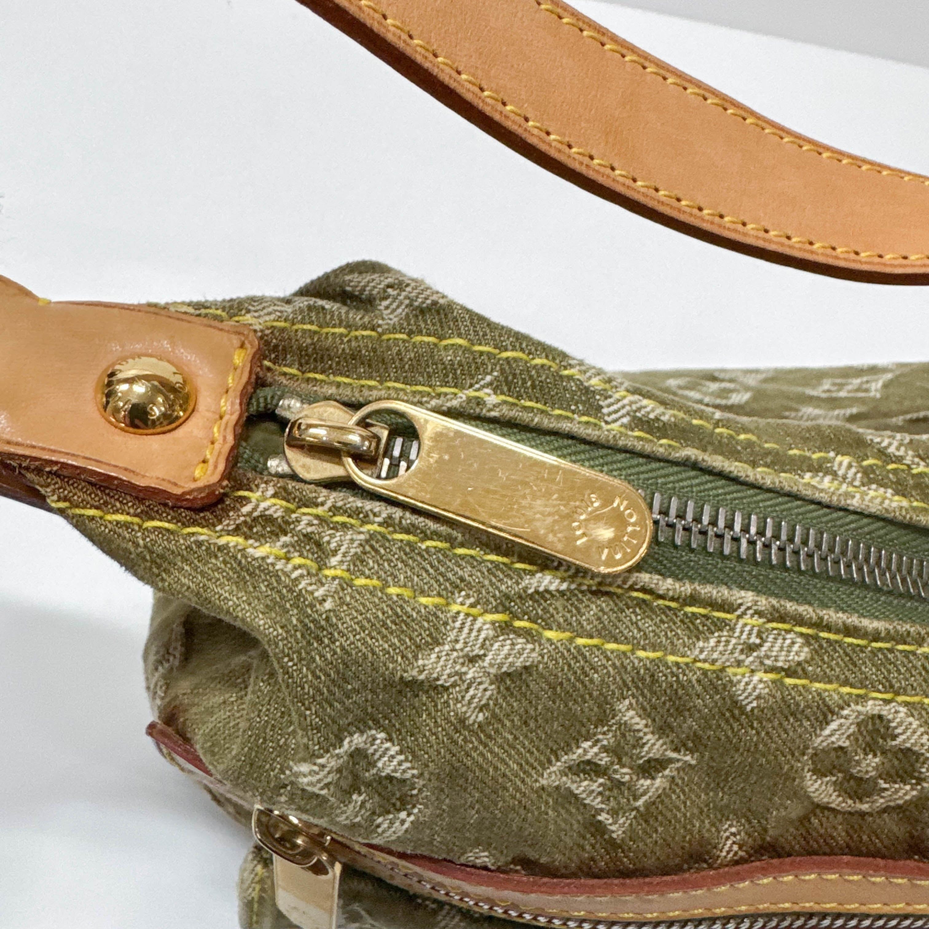 Baggy Monogram PM Khaki Denim Shoulder Bag