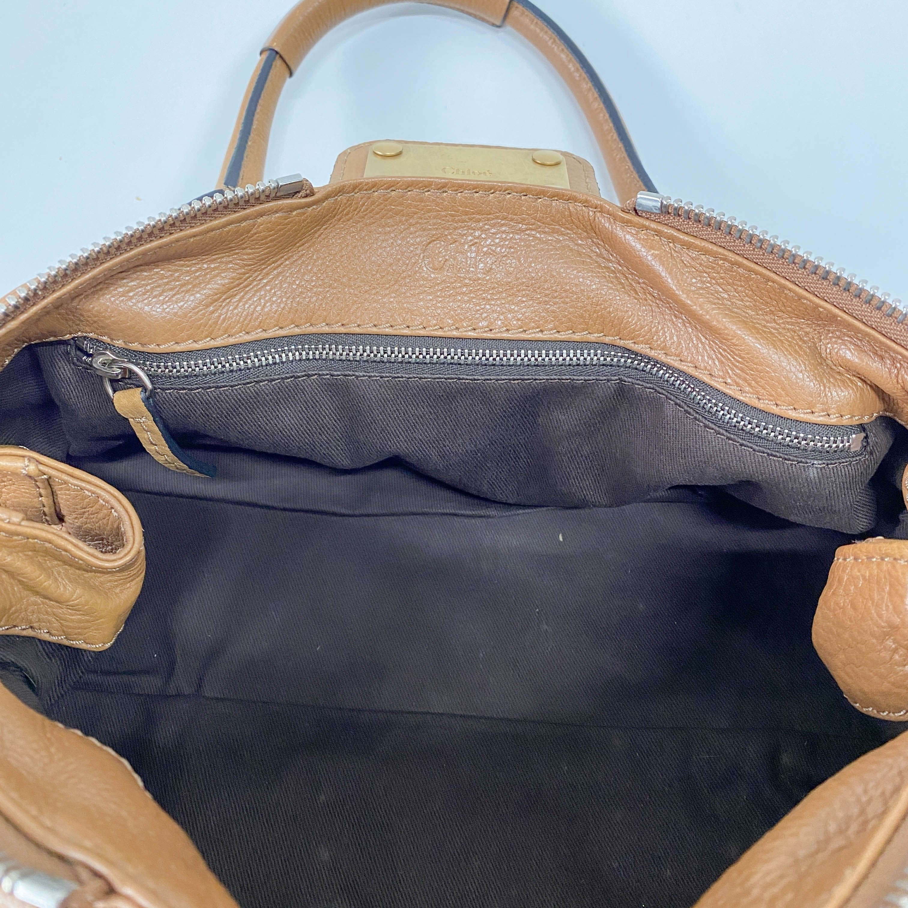 Paddington Brown Calfskin Leather Shoulder Bag