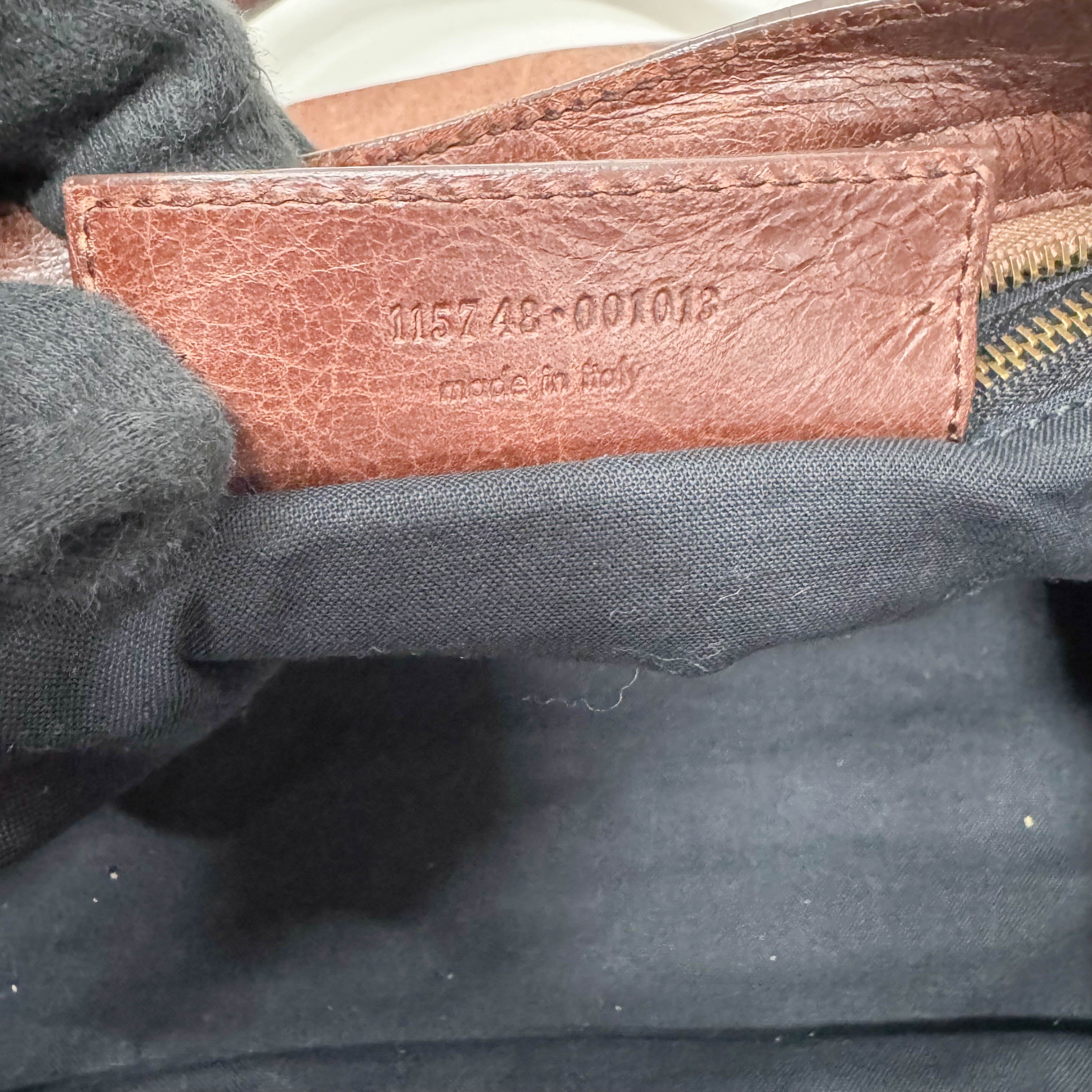 The City Brown Leather Shoulder Bag