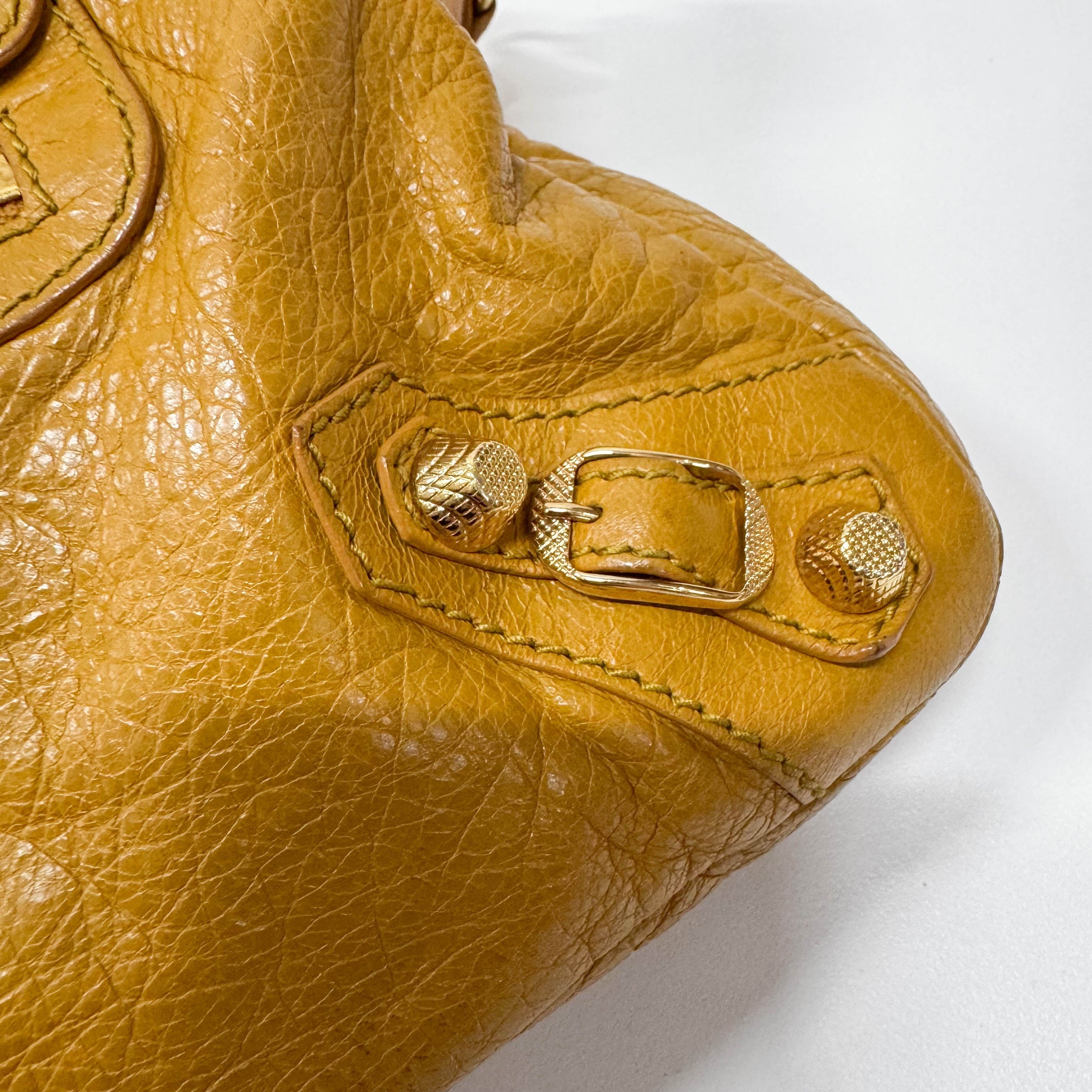 The First Yellow Leather Shoulder Two Way Bag
