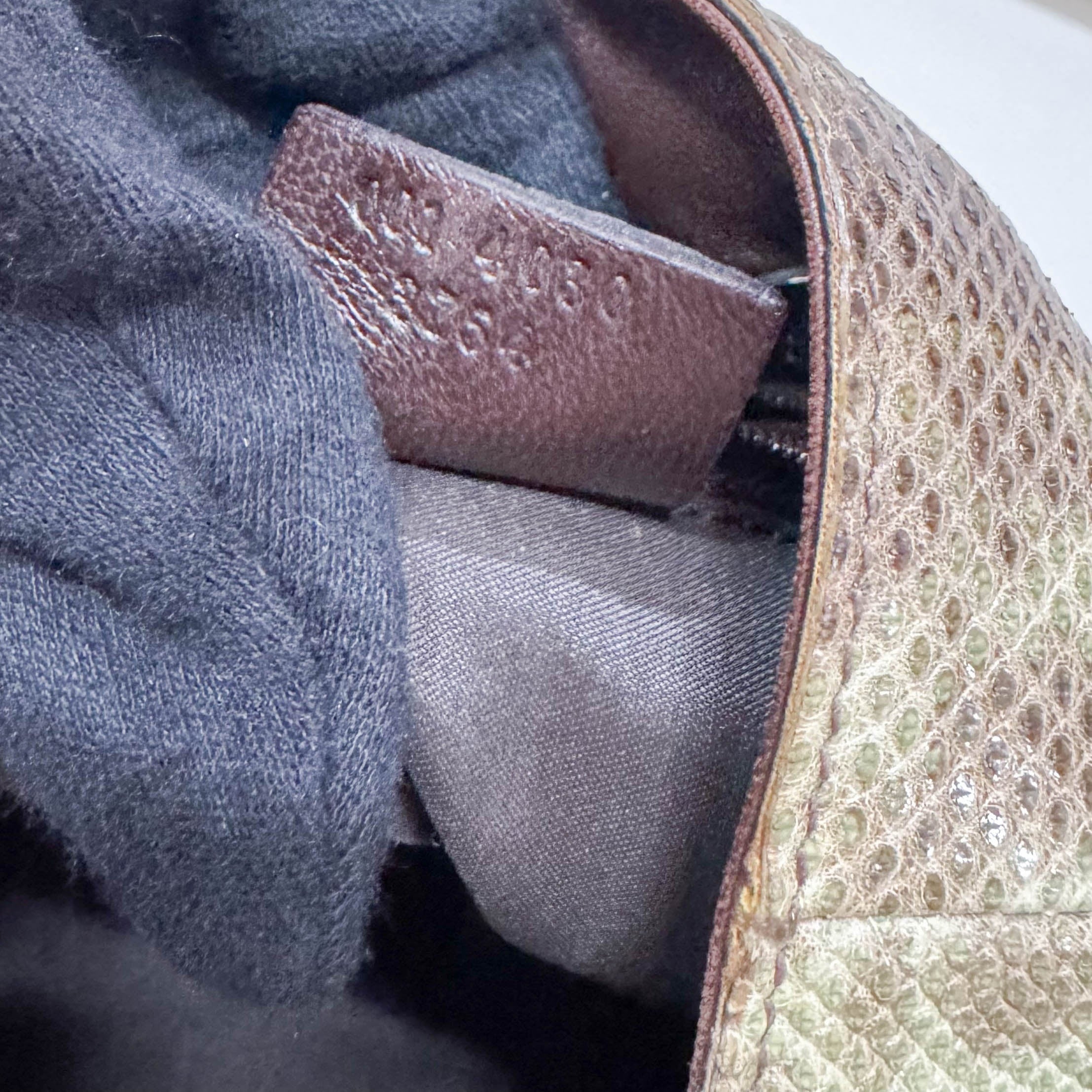 Green Python Leather Hobo Bag