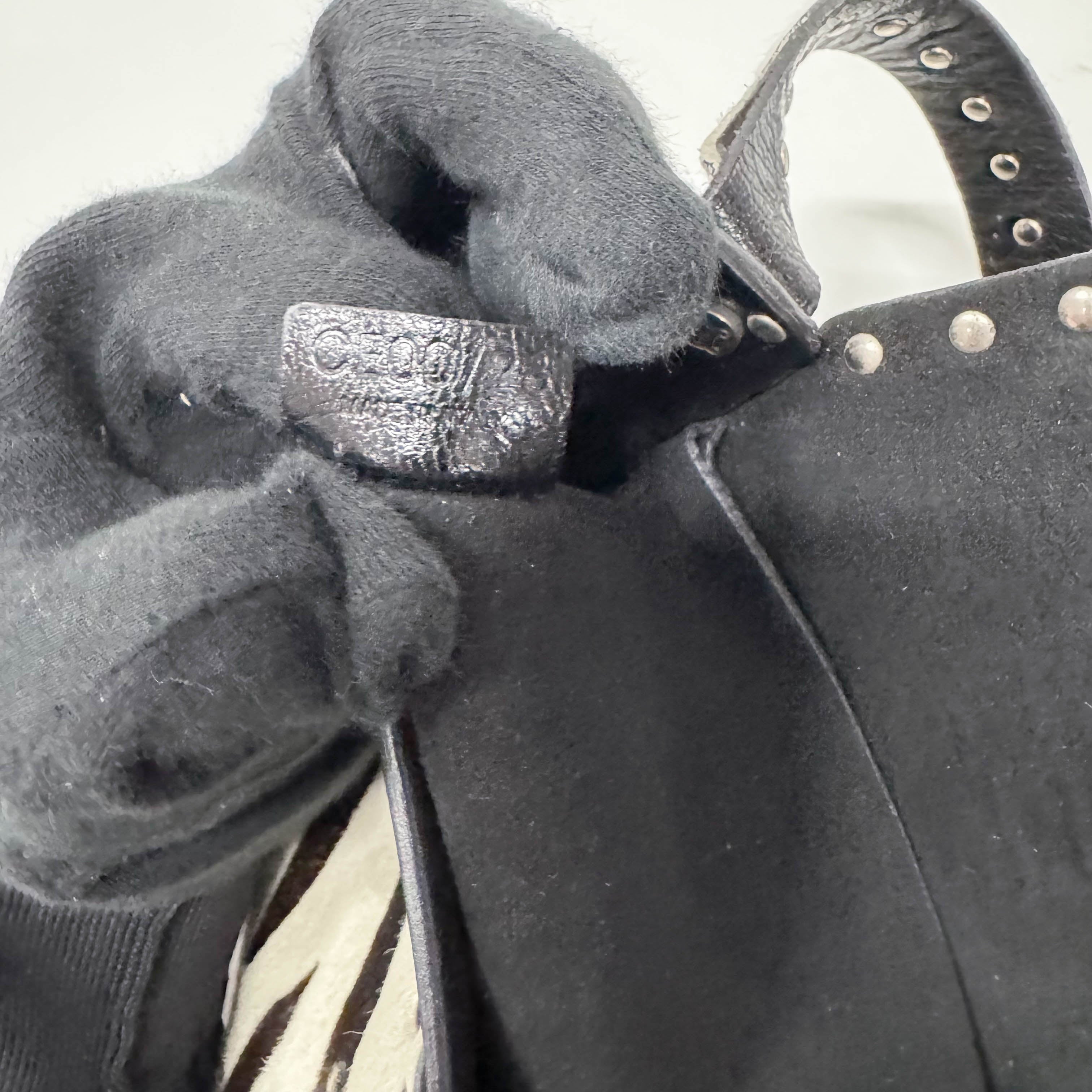 Zebra Print Pony Hair Black Calfskin Shoulder Bag