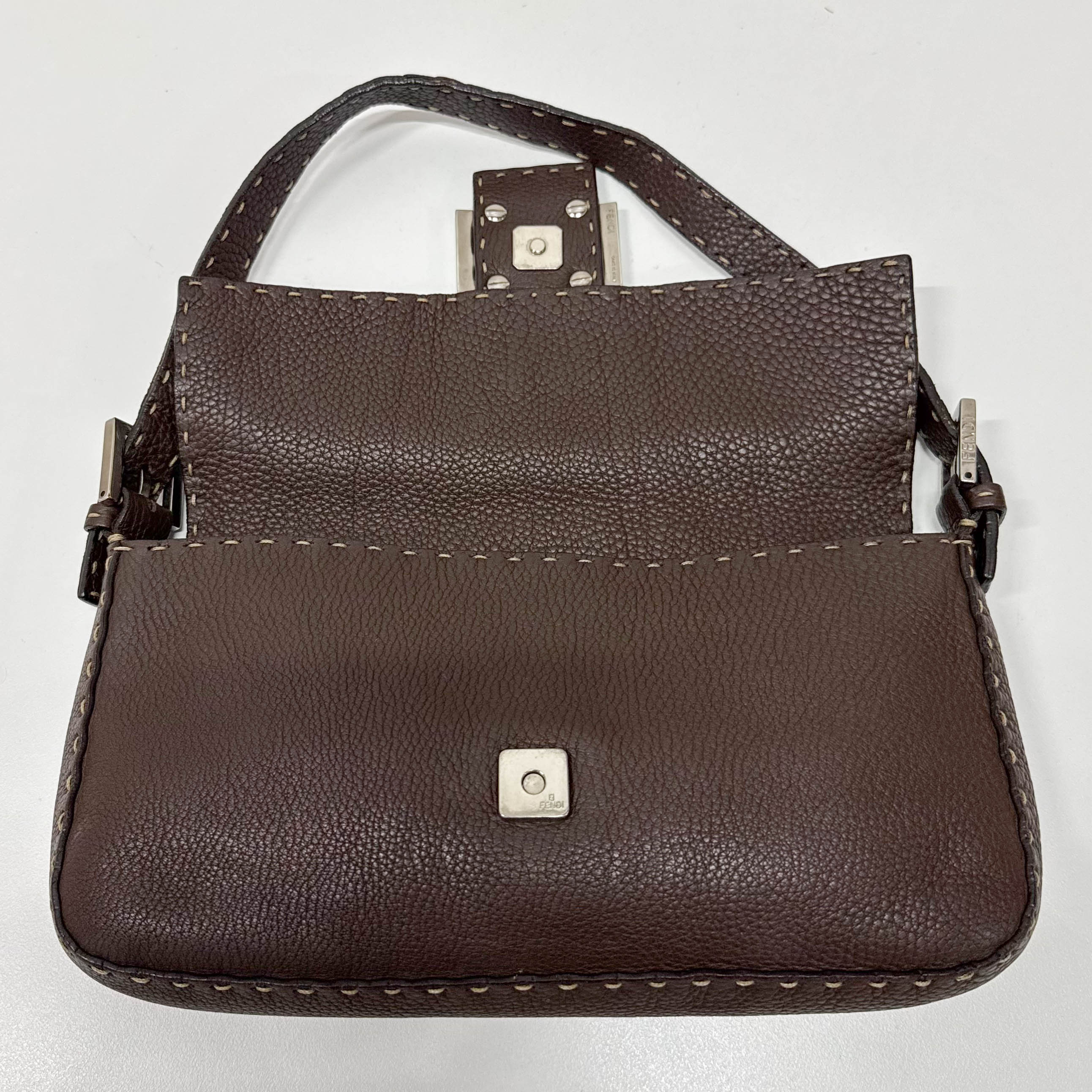 Selleria Baguette Brown Leather Shoulder Bag