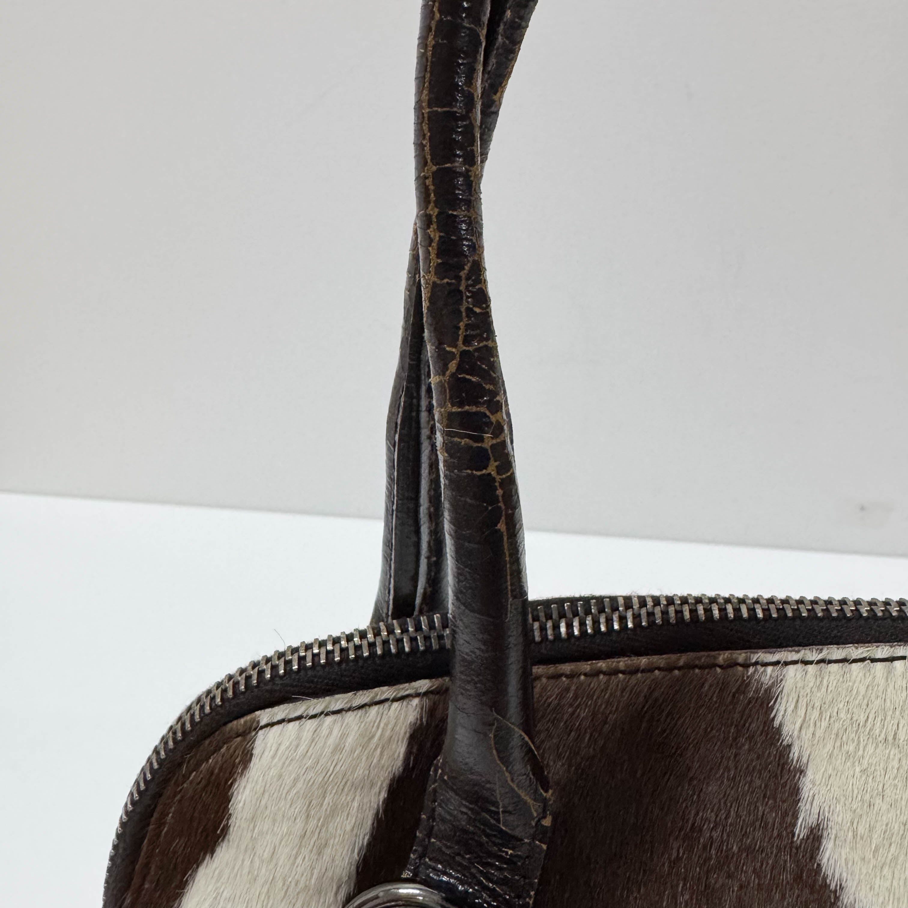 Cow Print Brown/White Pony Hair Shoulder Bag