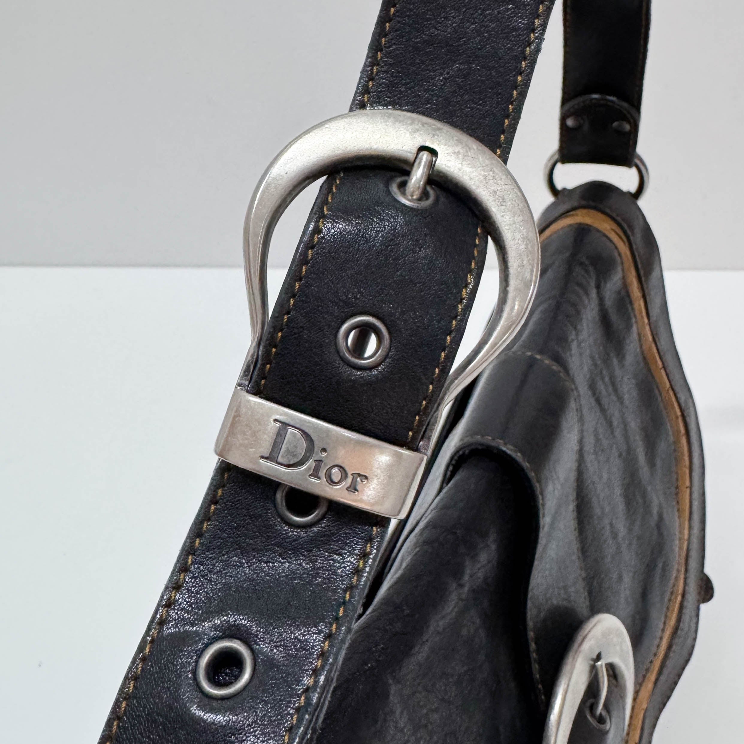 Gaucho Black Leather Shoulder Bag