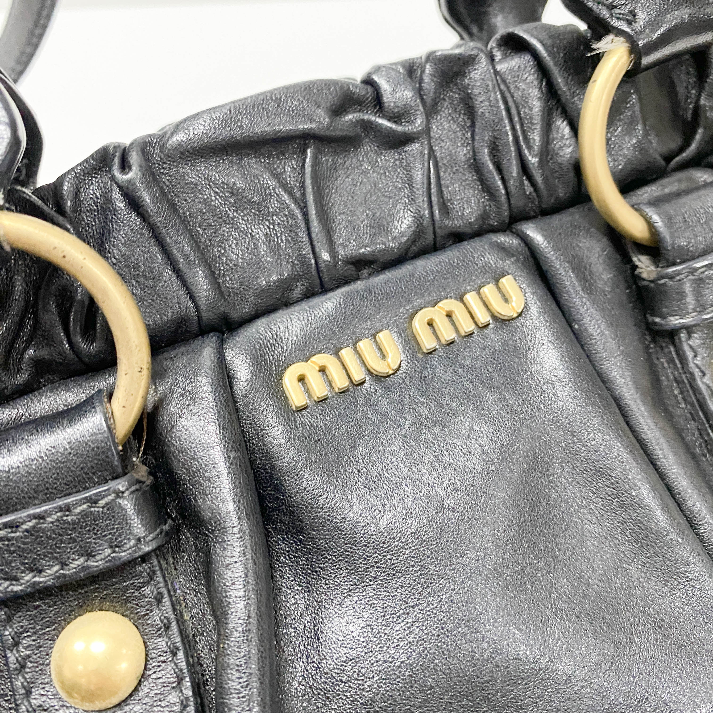 Vitello Black Calfskin Leather Two Way Bag